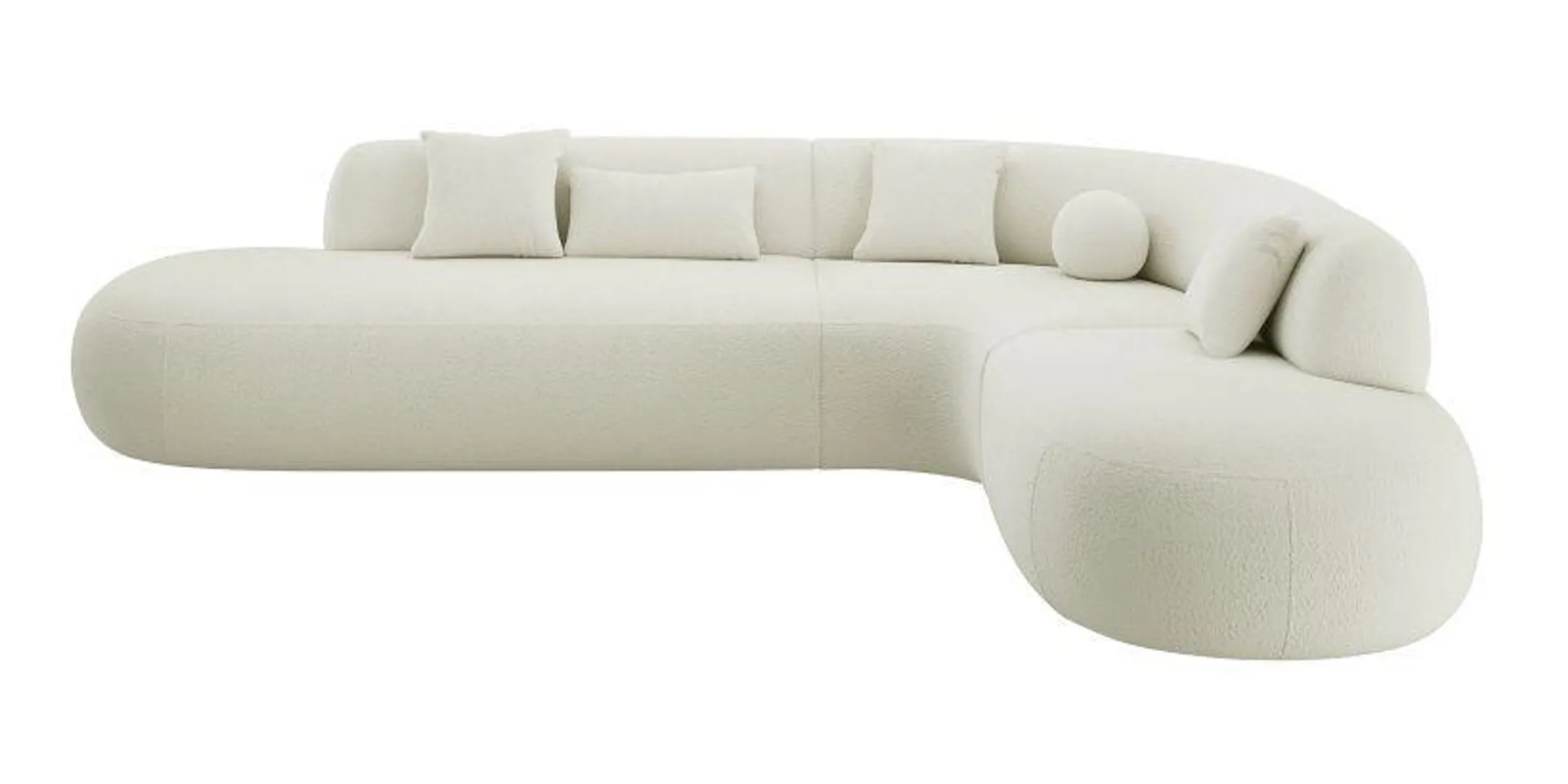 Boba Sectional Sofa White Boucle