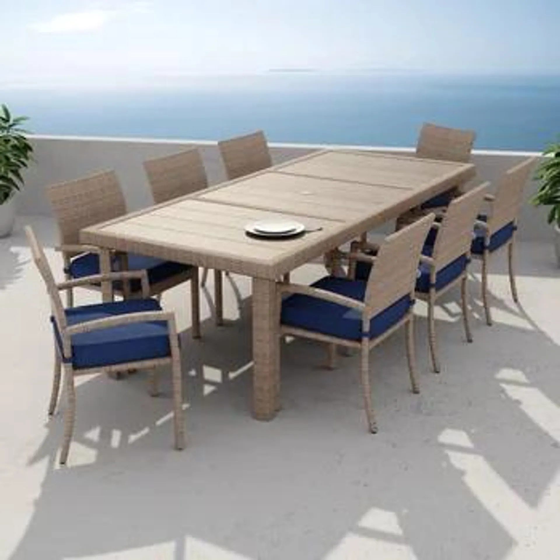 Portofino Repose 9-piece Outdoor Patio Dining Set