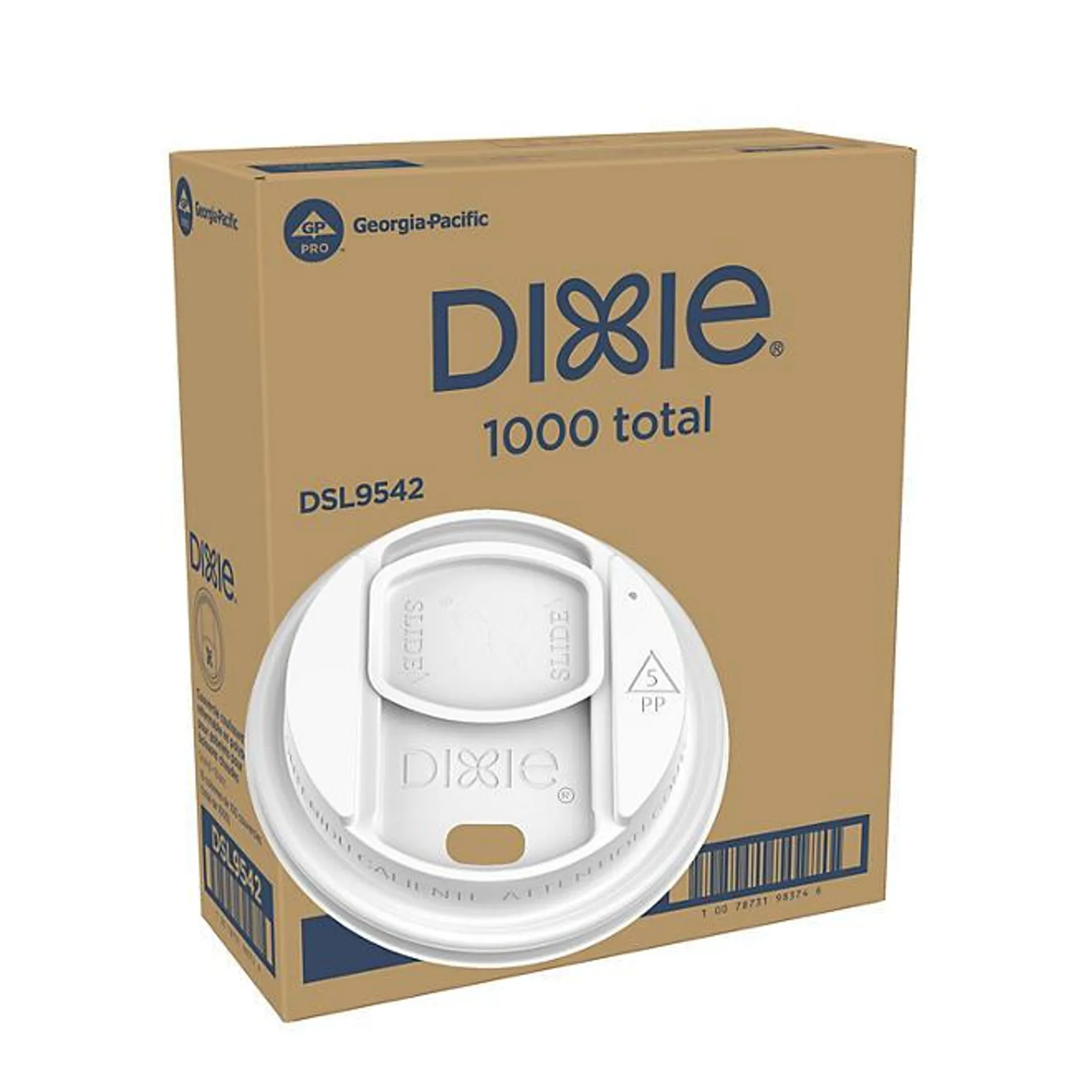 Dixie Closeable Slider Lid for Disposable Hot Cups, Fits 10-20 oz. Cups (1000 ct.)