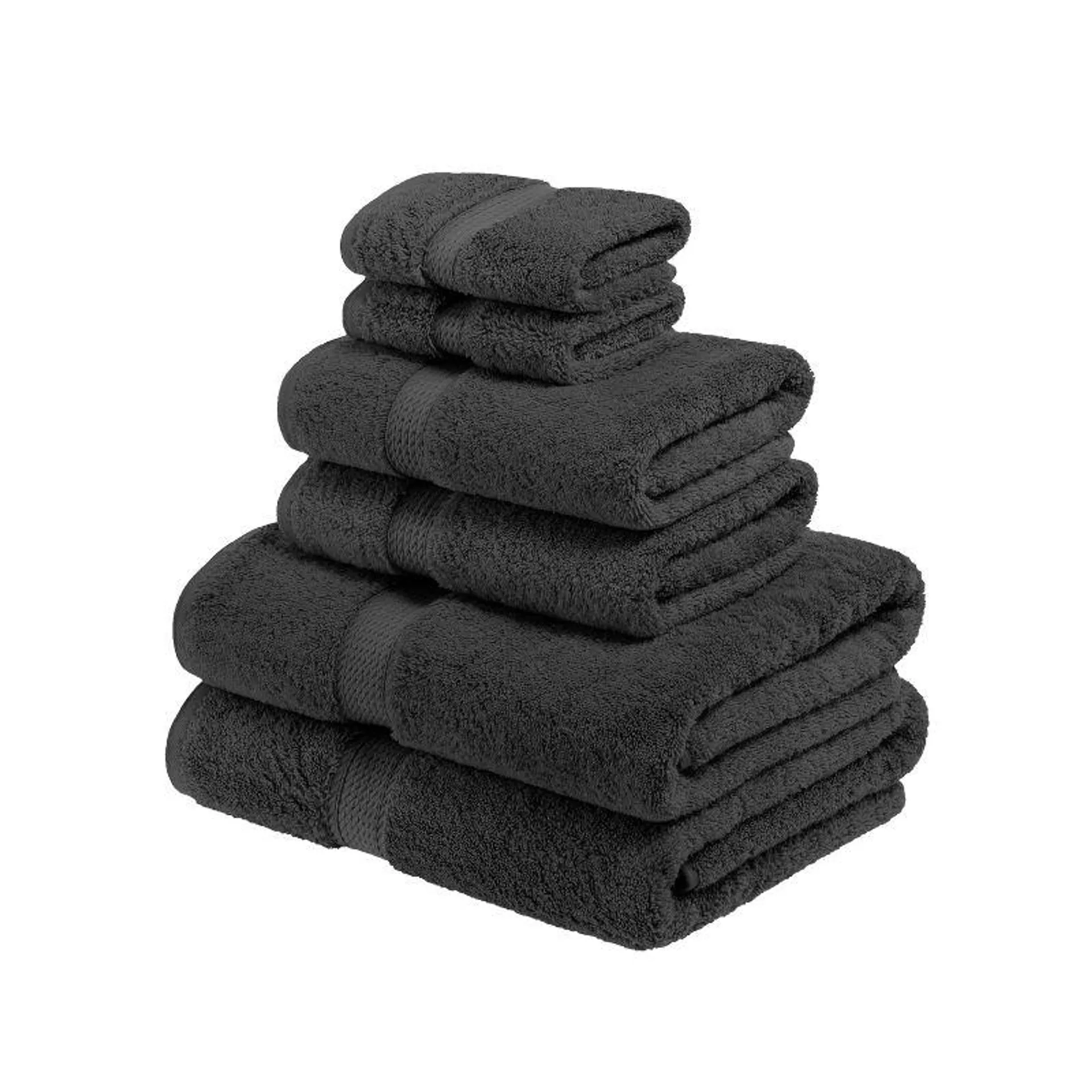 Solid Luxury Premium Cotton 800 GSM Highly Absorbent 6 Piece Bathroom Towel Set by Blue Nile Mills