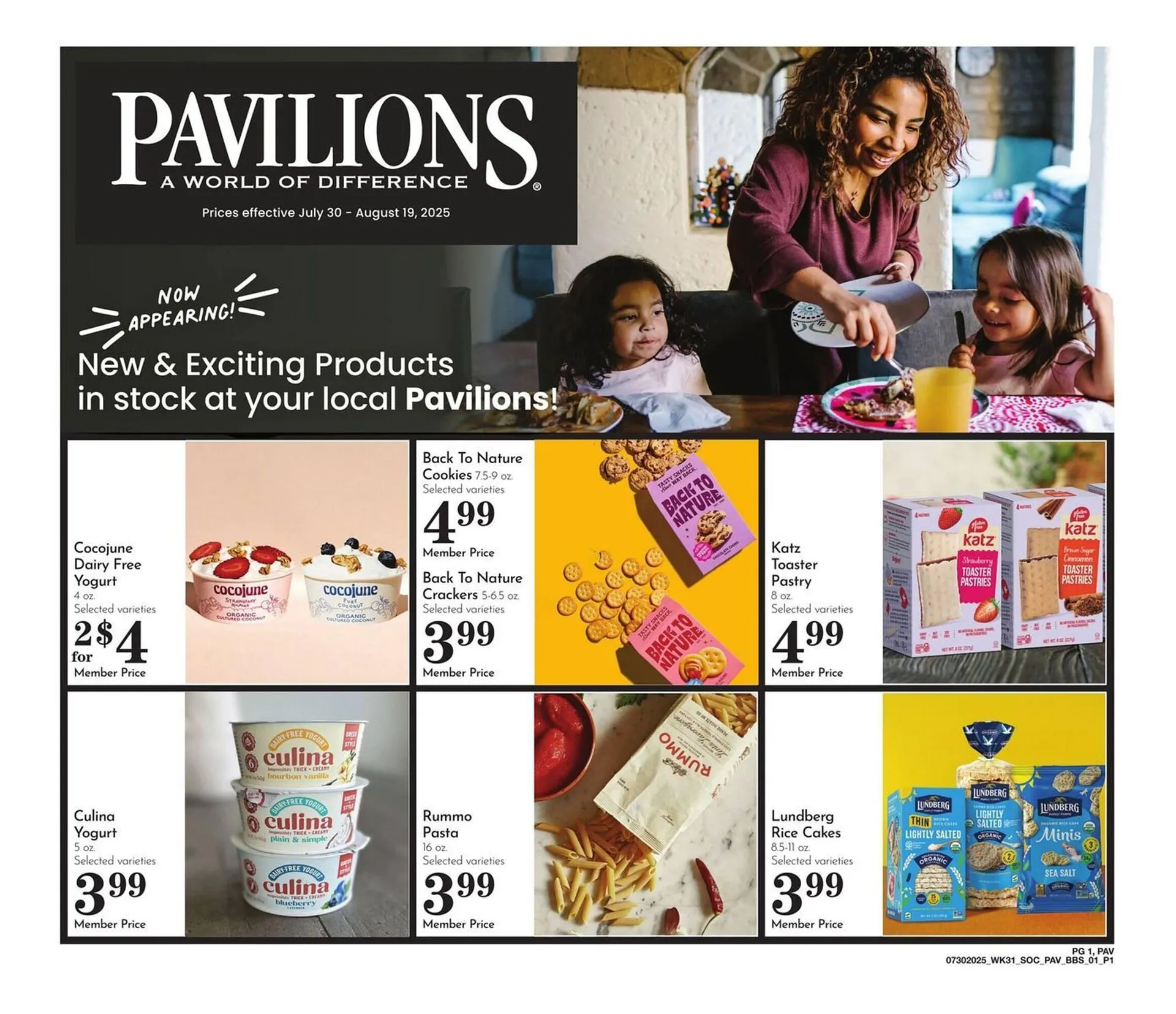 Weekly ad Pavilions Weekly Ad from July 30 to August 19 2025 - Page 1