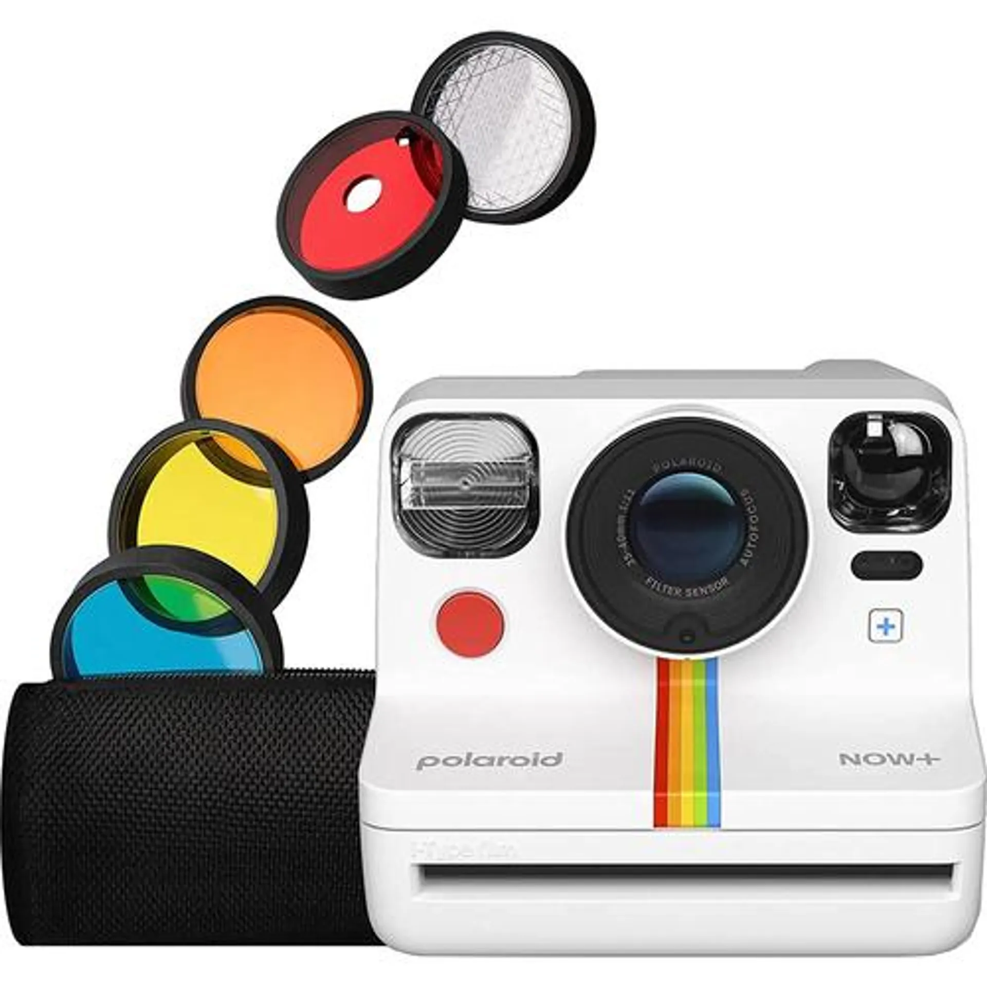 Polaroid Originals Now+ 2nd Generation I-Type Instant Film Camera, White + 5 Lens Filters (9077)