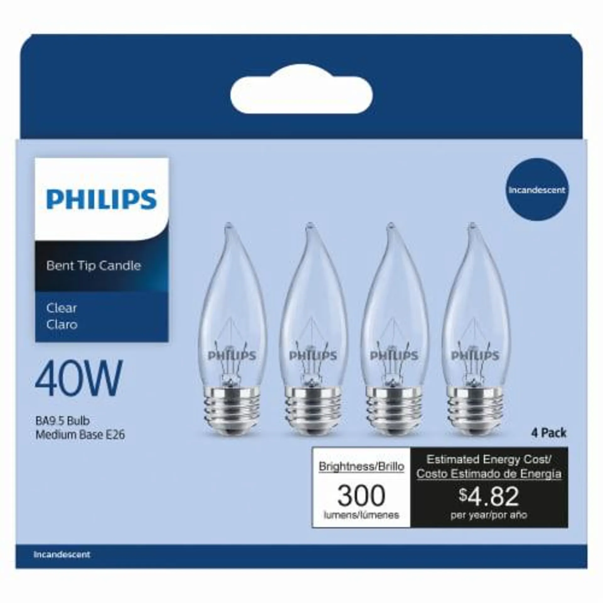 Philips 40W Incandescent Medium Base Lightbulbs