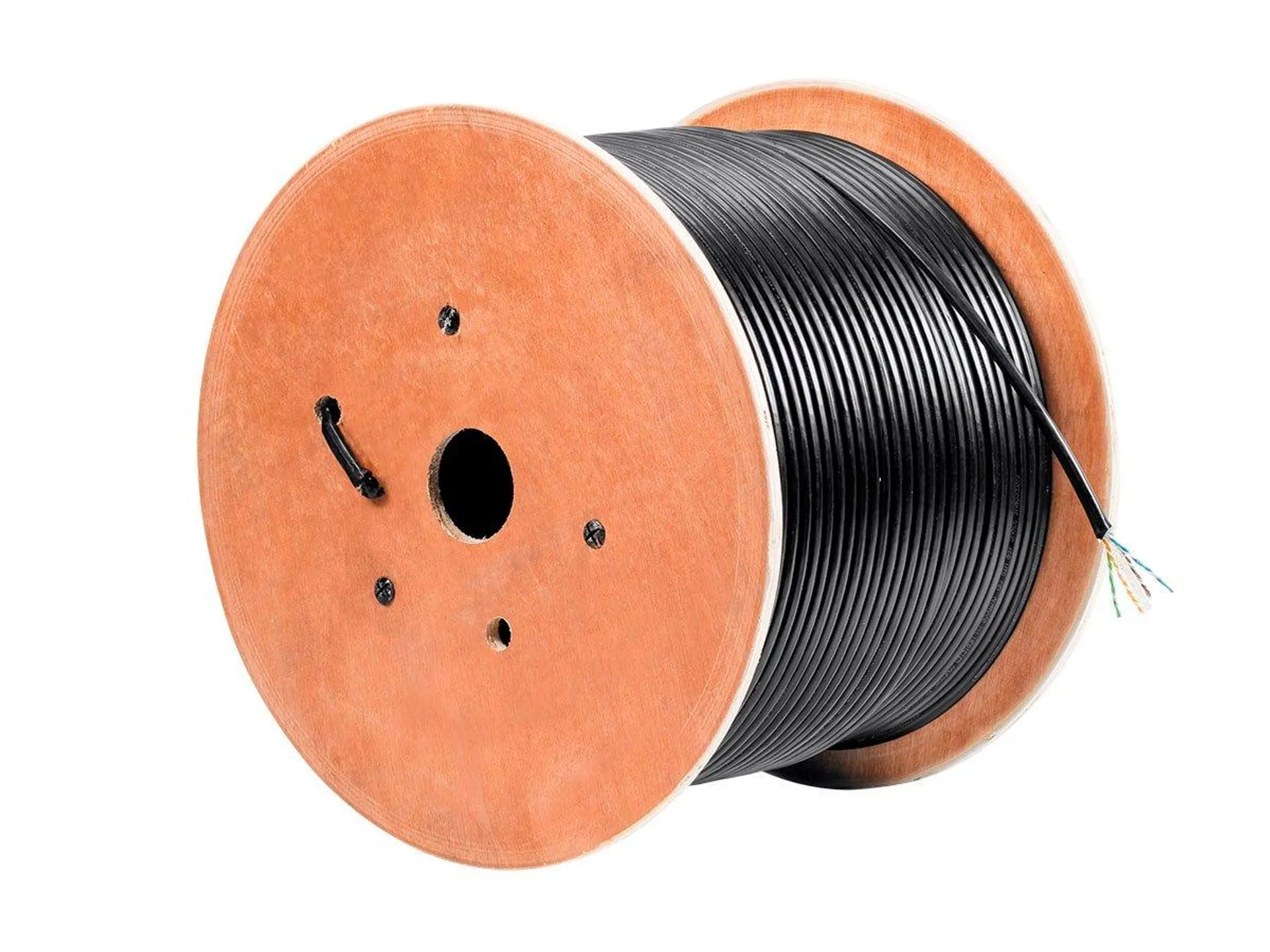 Monoprice Cat6 1000ft Black Outdoor Bulk Cable, Gel-filled Direct Burial, Solid (w/spine), UTP, 23AWG, 550MHz, Pure Bare Copper, Spool, No Logo, Outdoor Bulk Ethernet Cable