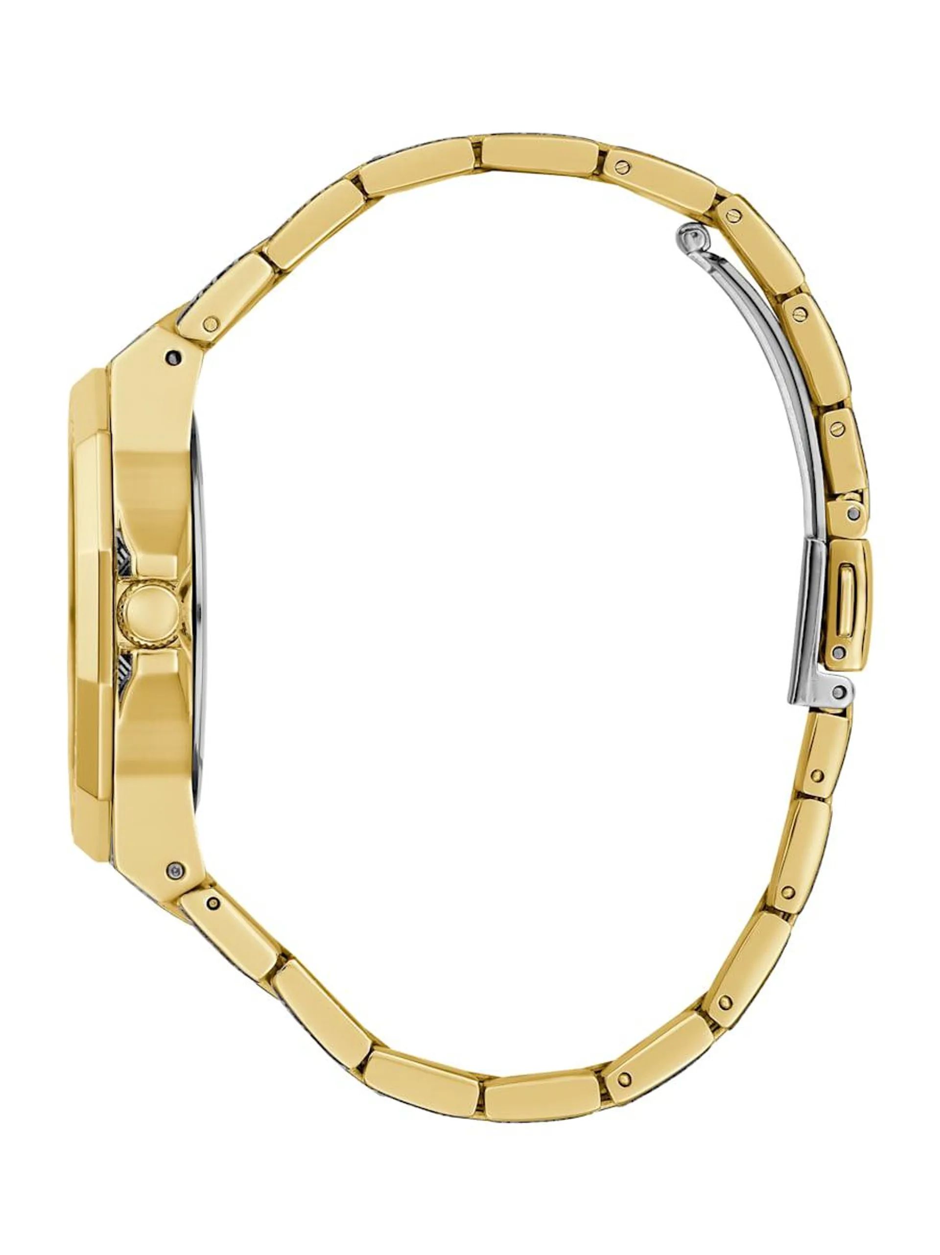 G-Cube Print Gold-Tone Analog Watch