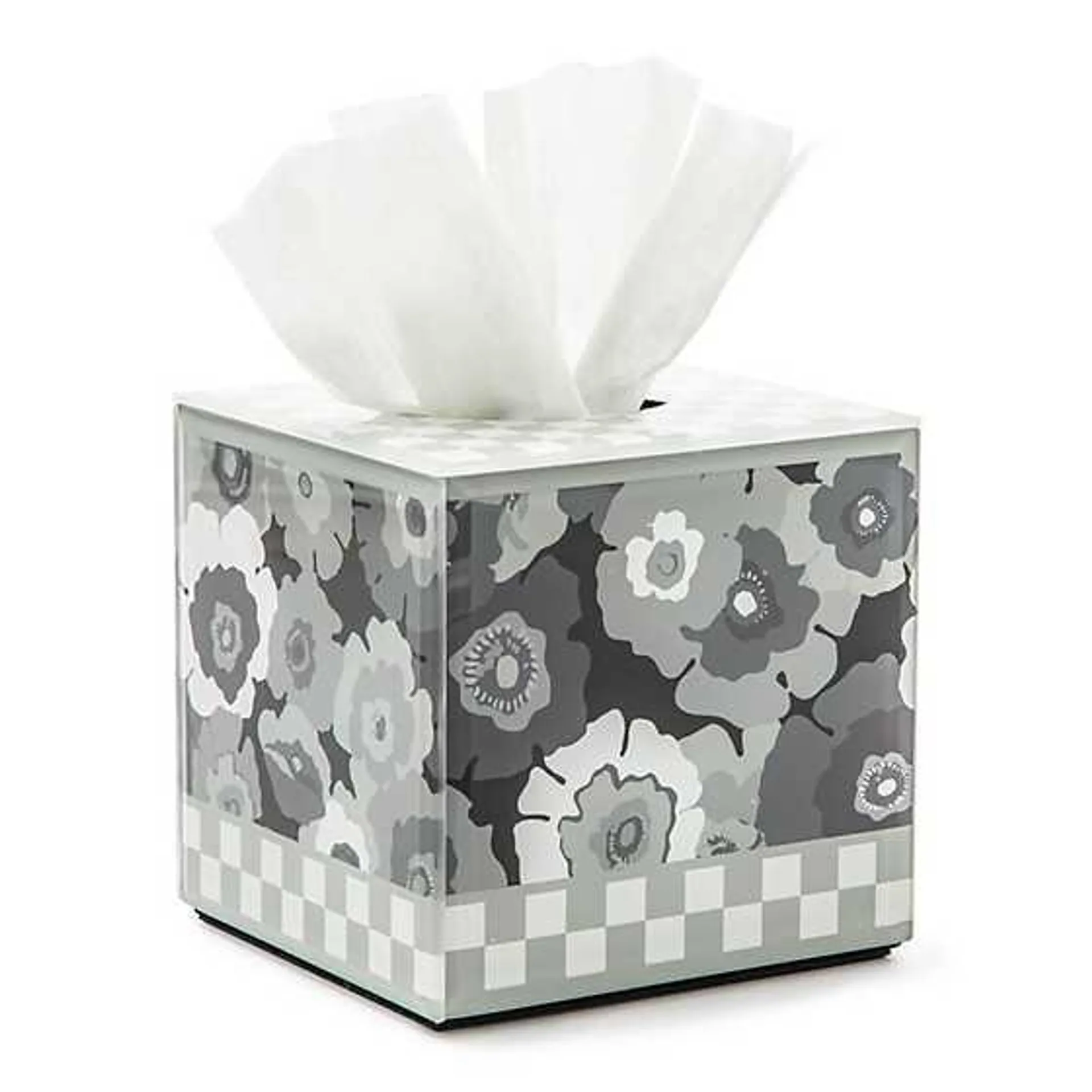 Always Flowers Grey Boutique Tissue Box Cover