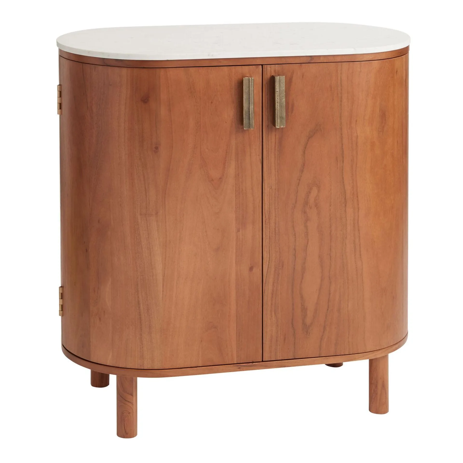 Caitlin Oval Marble Top Bar Cabinet