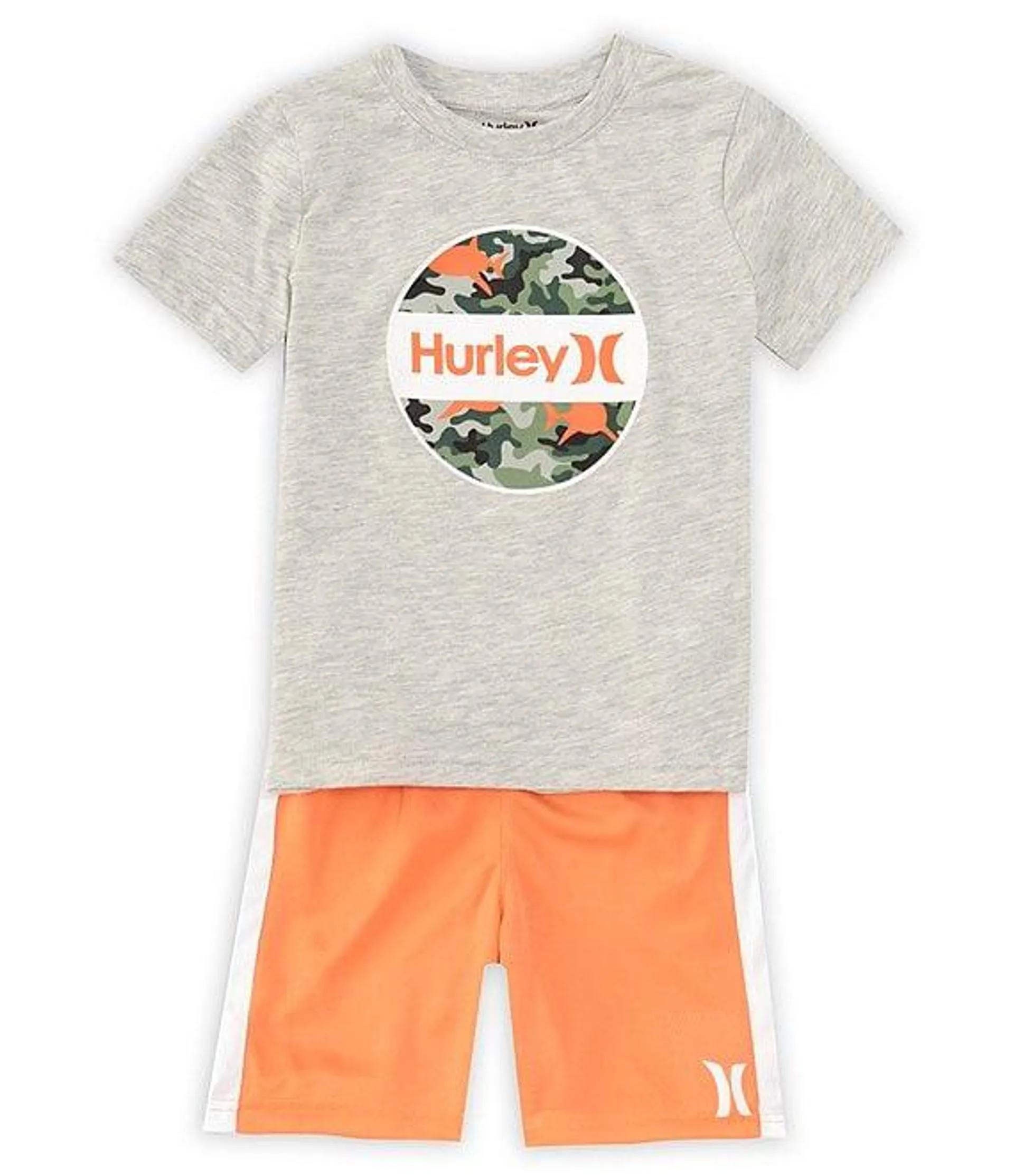 Little Boys 2T-7 Short Sleeve Logo Graphic Jersey T-Shirt & Coordinating Mesh Shorts Set