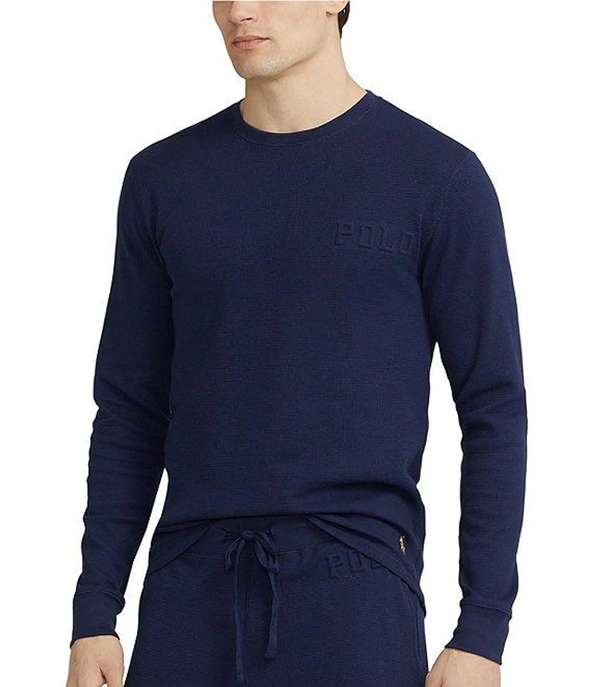 Long Sleeve Waffle Knit Sleep T-Shirt