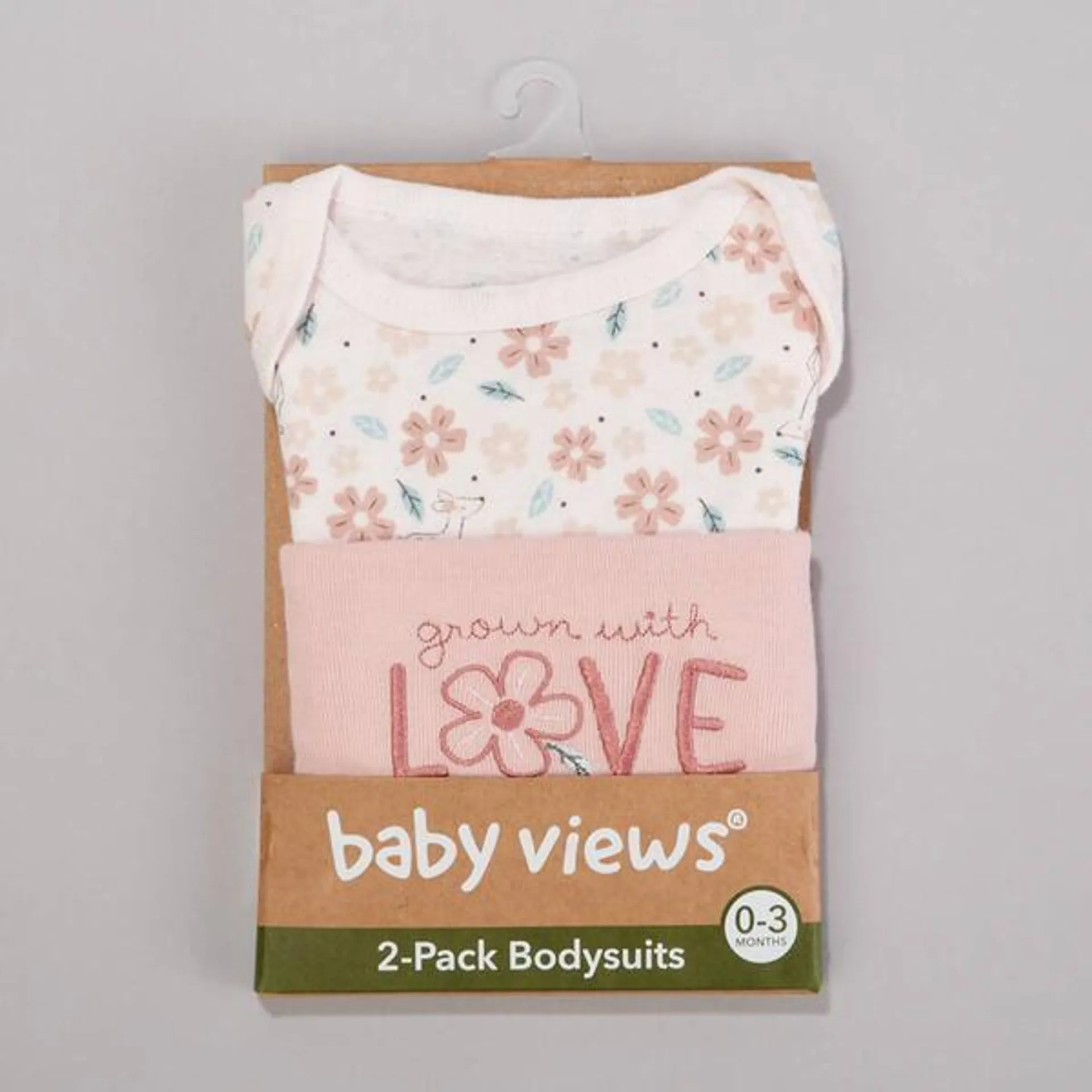 Baby Girl (3-9M) baby views® 2pk. Love Floral Bodysuits