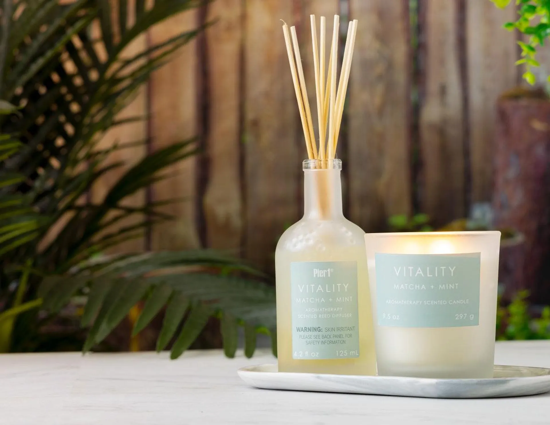 Pier 1 Vitality Matcha & Mint Aromatherapy Reed Diffuser