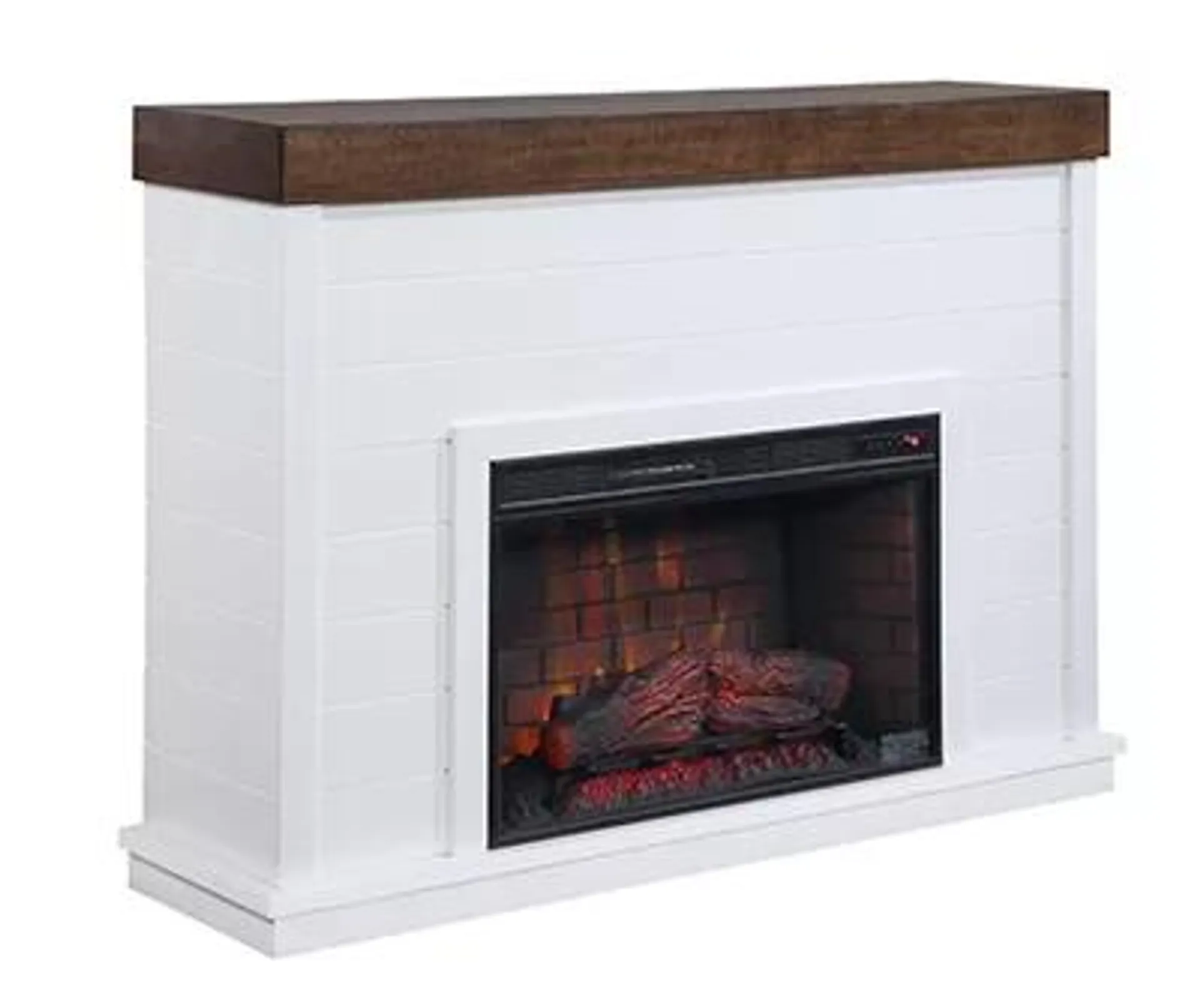 62" White Shiplap Grand Electric Fireplace