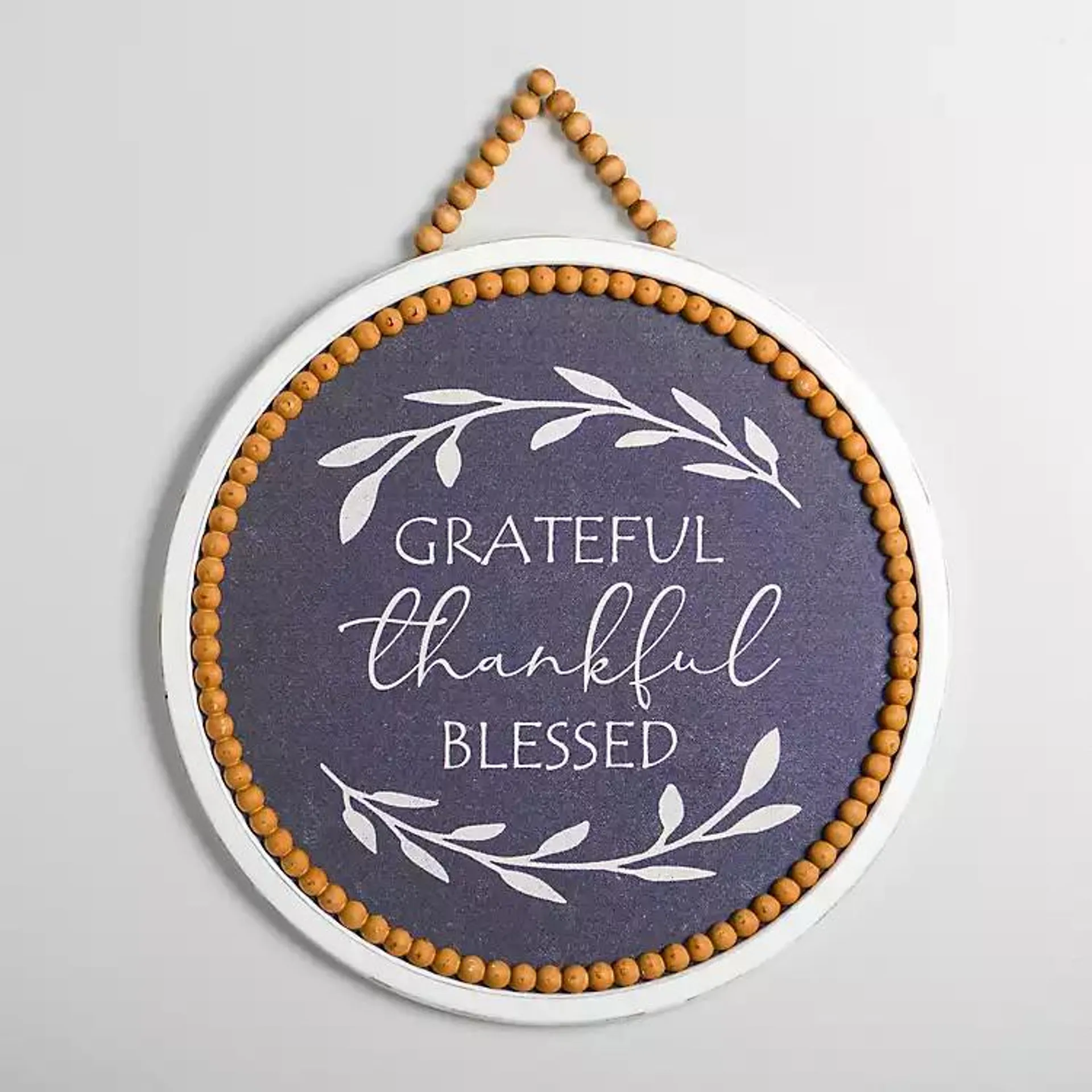 Blue Grateful Thankful Blessed Wall Plaque