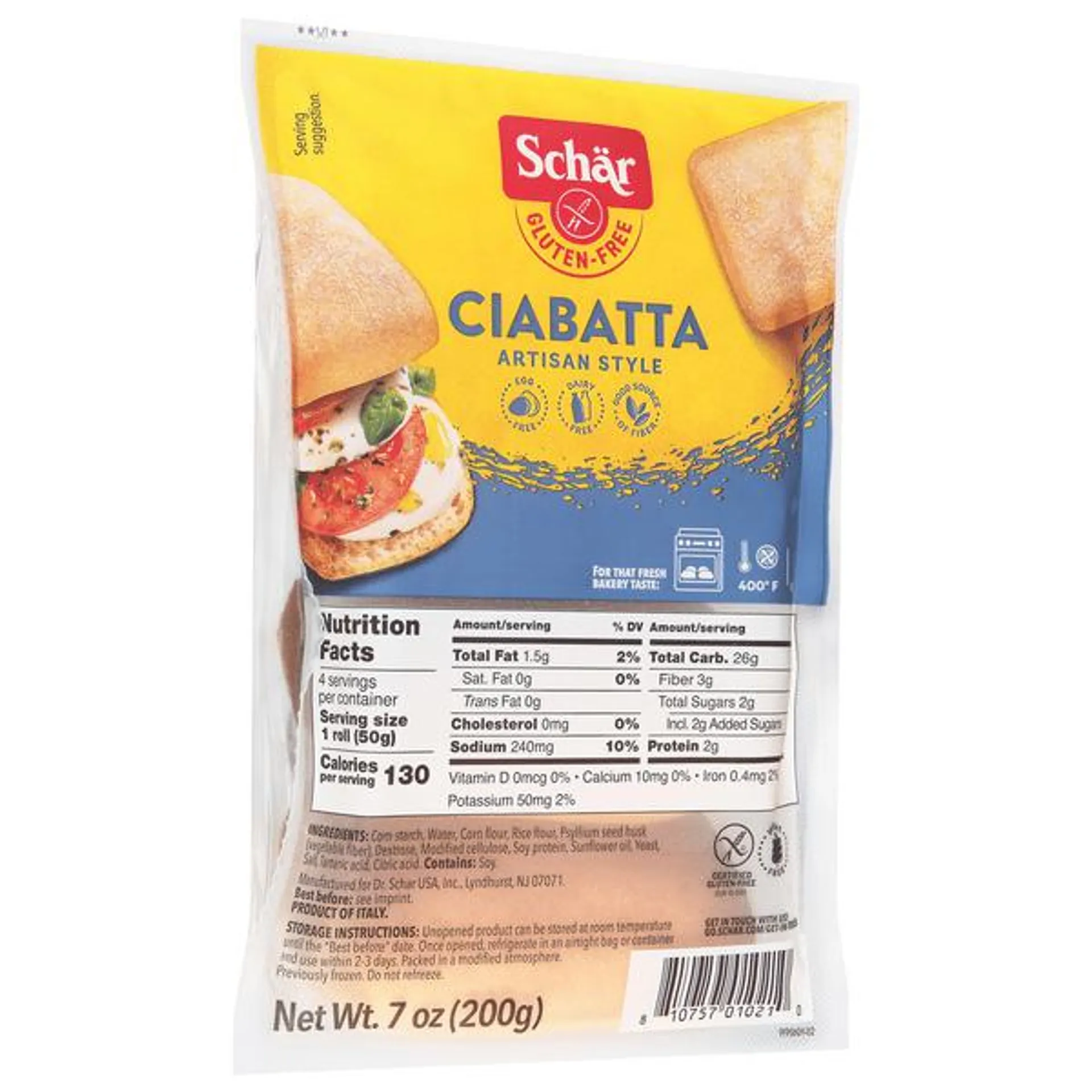 Schar Gluten-Free Ciabatta Rolls