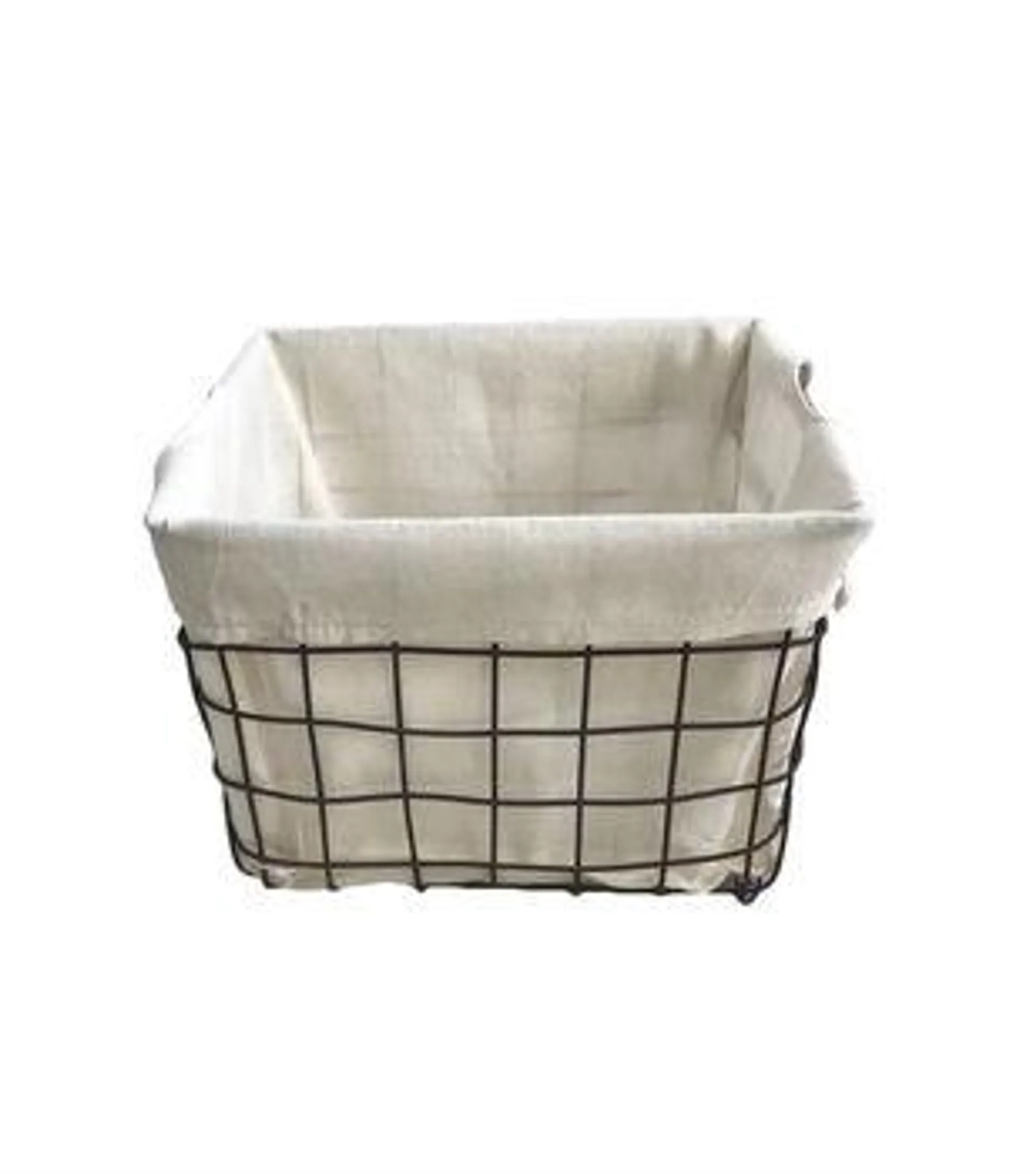 Organizing Essentials 11" x 10" Wire Basket With Ivory Liner