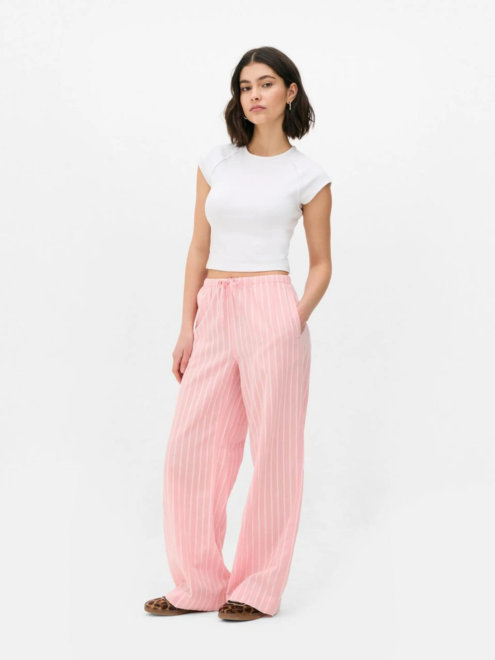 Pantaloni a gamba larga con elastico