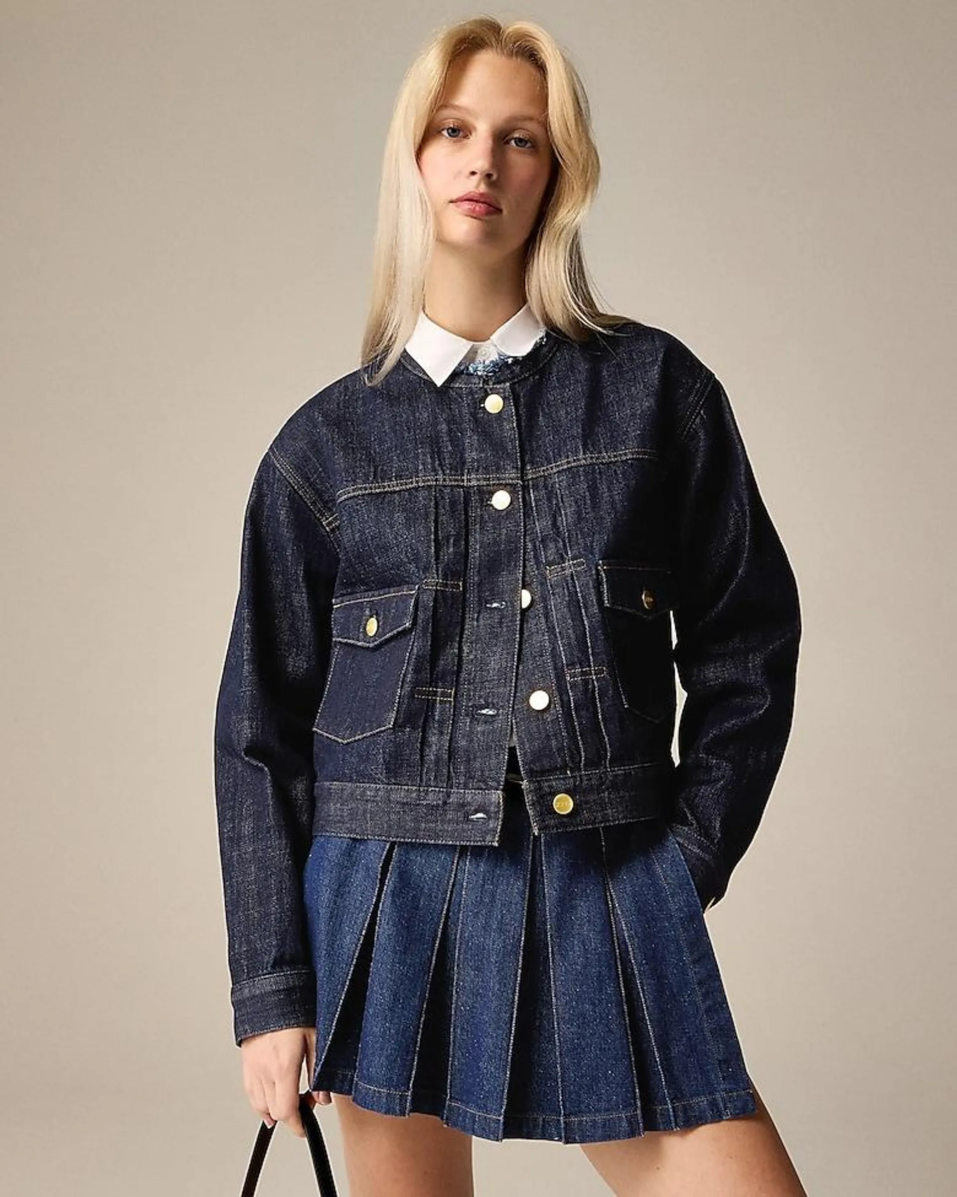 Denim lady jacket in Rinse wash