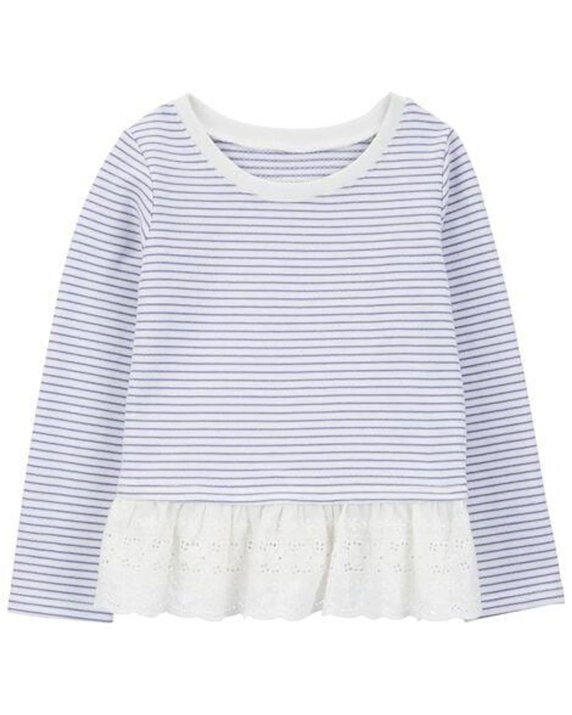 Baby Striped French Terry Sweater - Blue