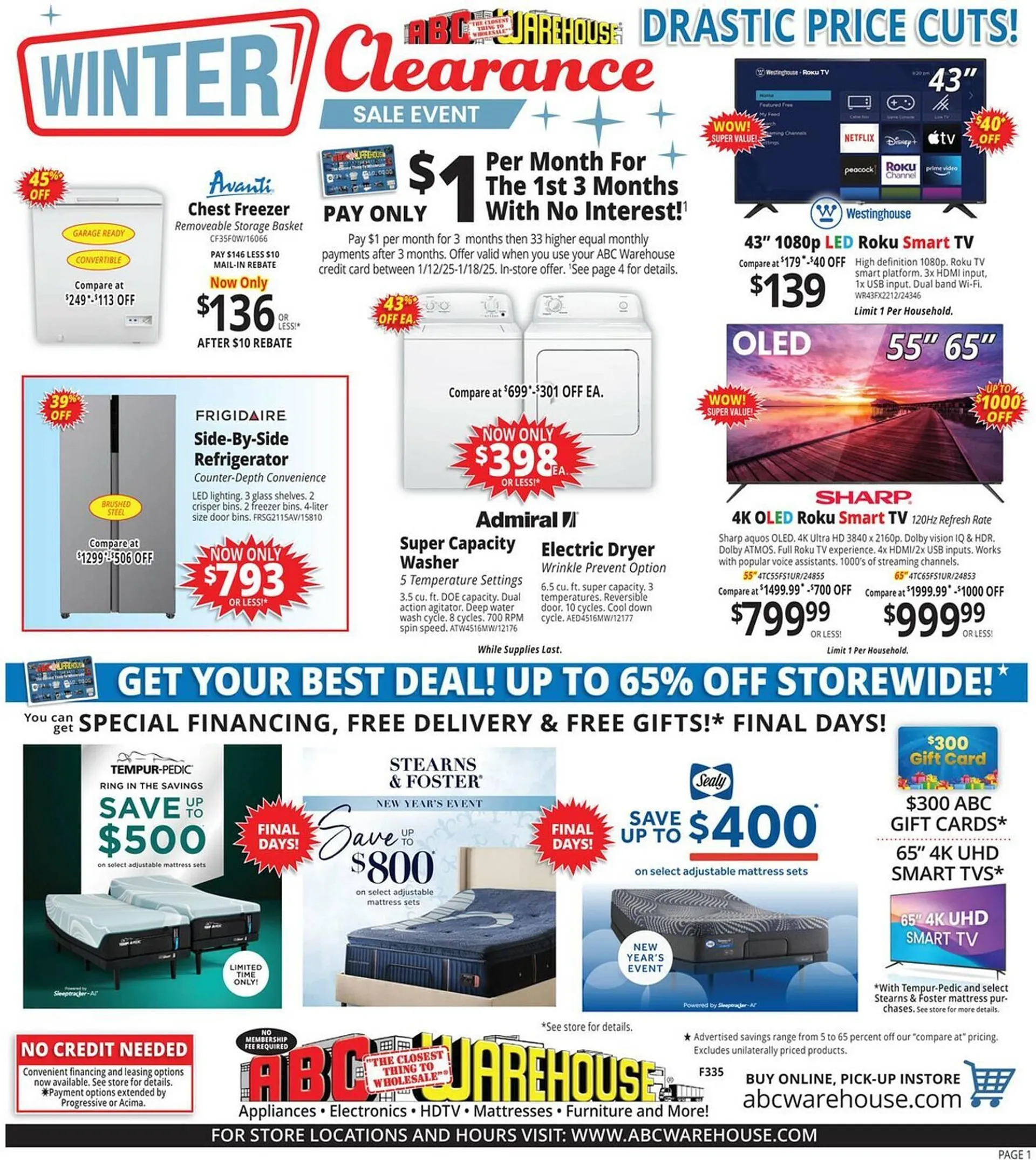 ABC Warehouse Weekly Ad - 1