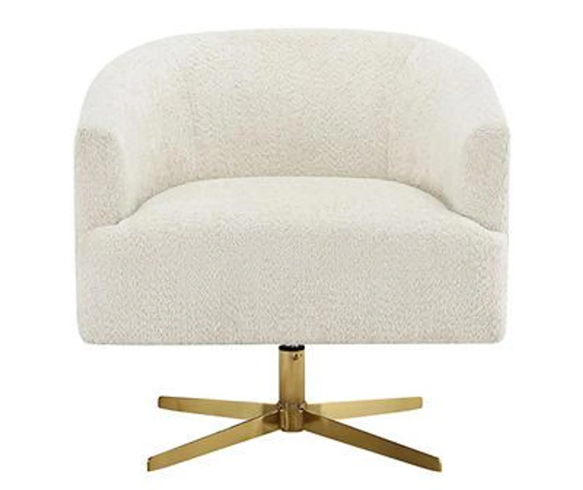 Marley White Swivel Accent Chair