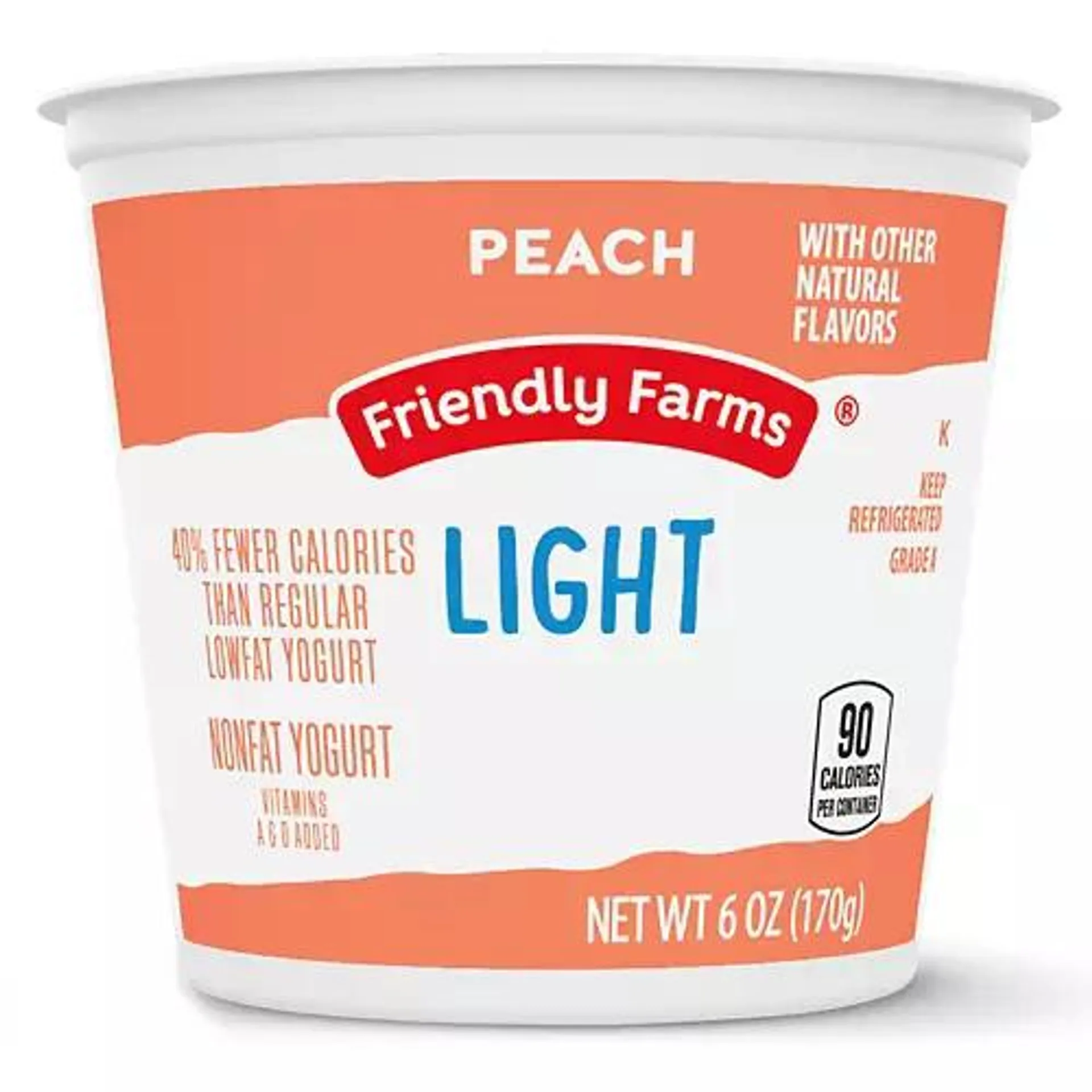 Nonfat Peach Yogurt, 6 oz