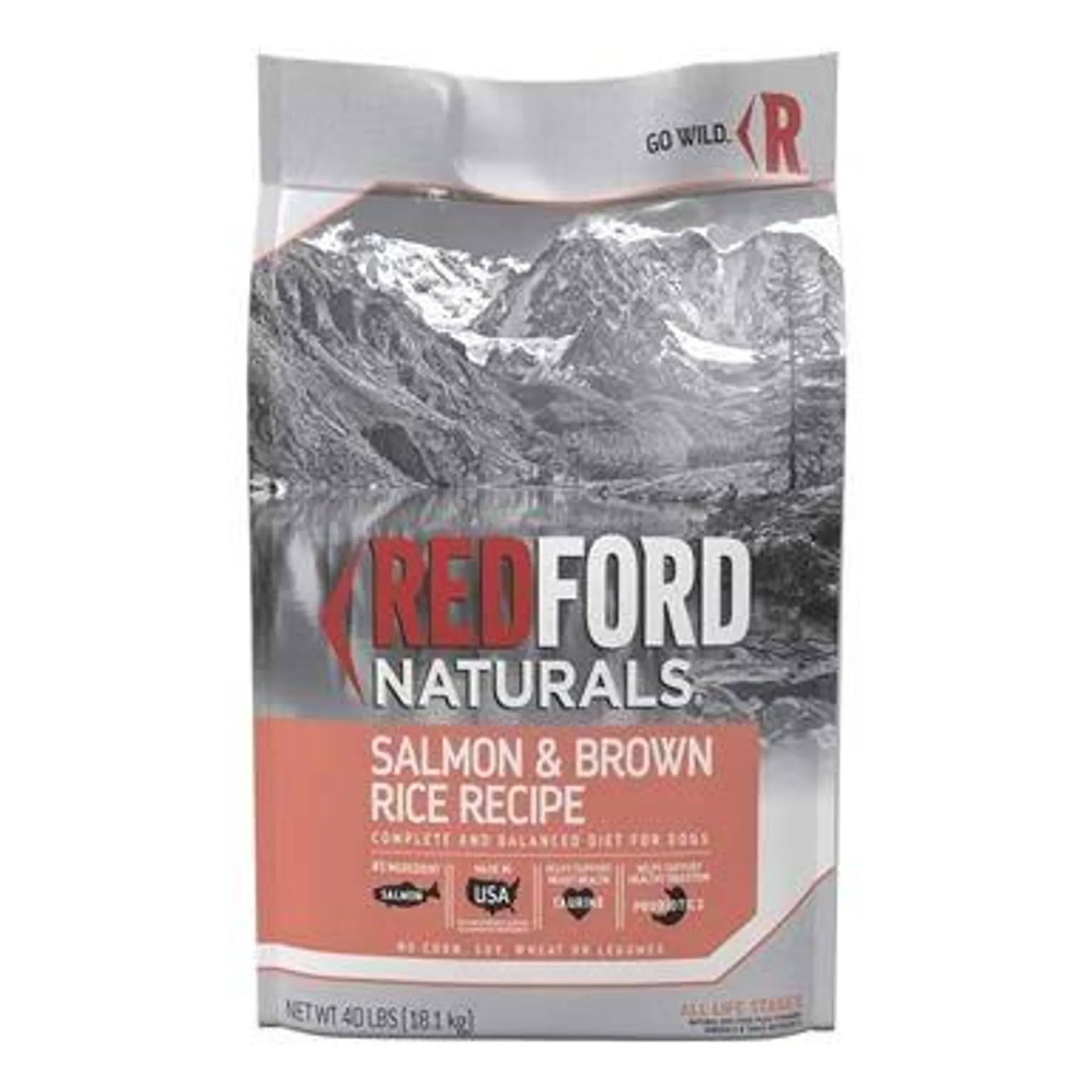 Redford Naturals Salmon & Brown Rice Recipe Adult Dog Food, 40 Pounds