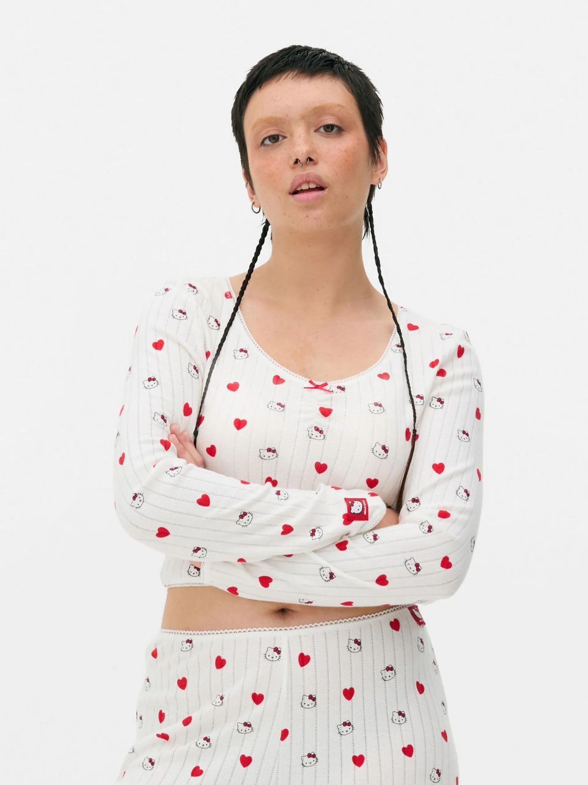 Hello Kitty Pointelle Knit Pyjama Top