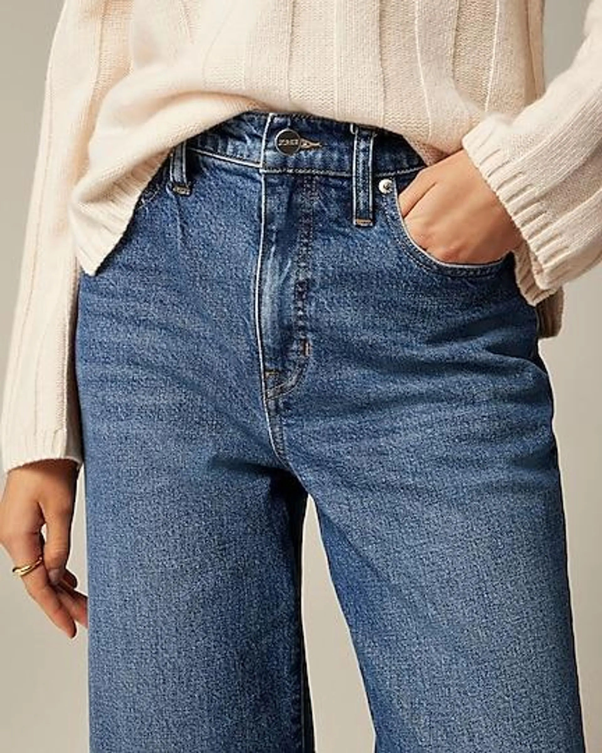 High-rise slim wide jean in 1996 semi-stretch