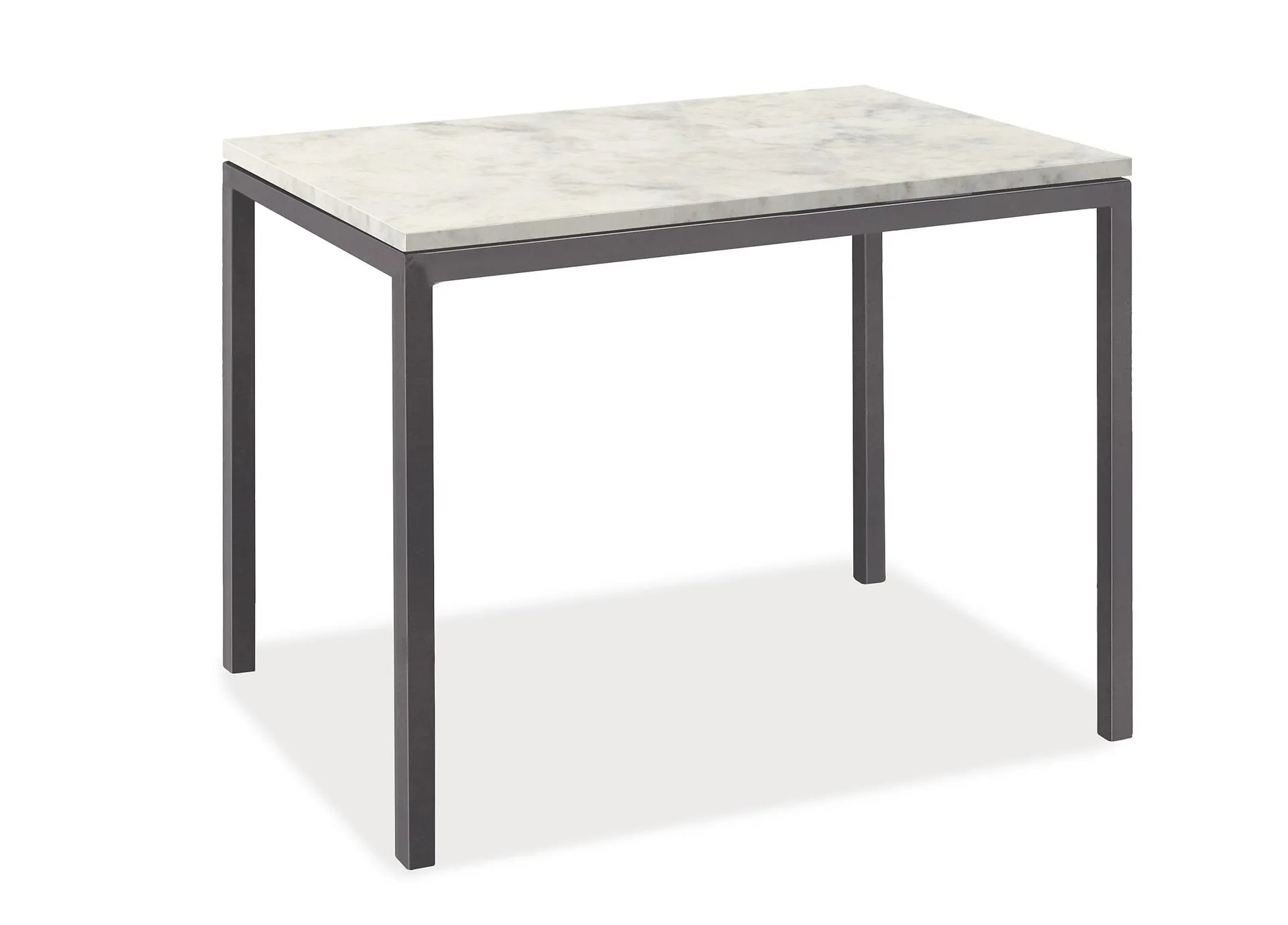 Parsons 34w 22d 30h Table in 1" Natural Steel w/Marbled White Quartz