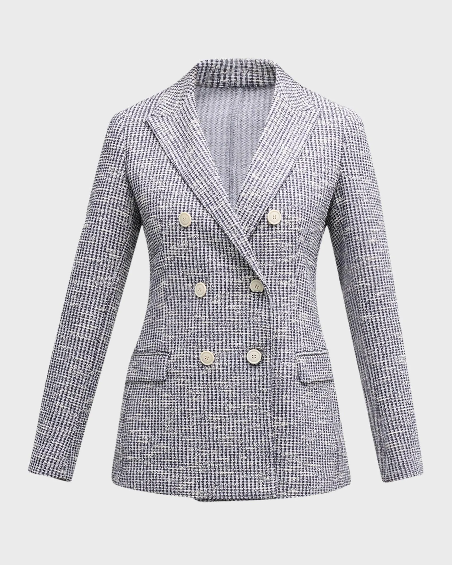 Double-Breasted Tweed Blazer