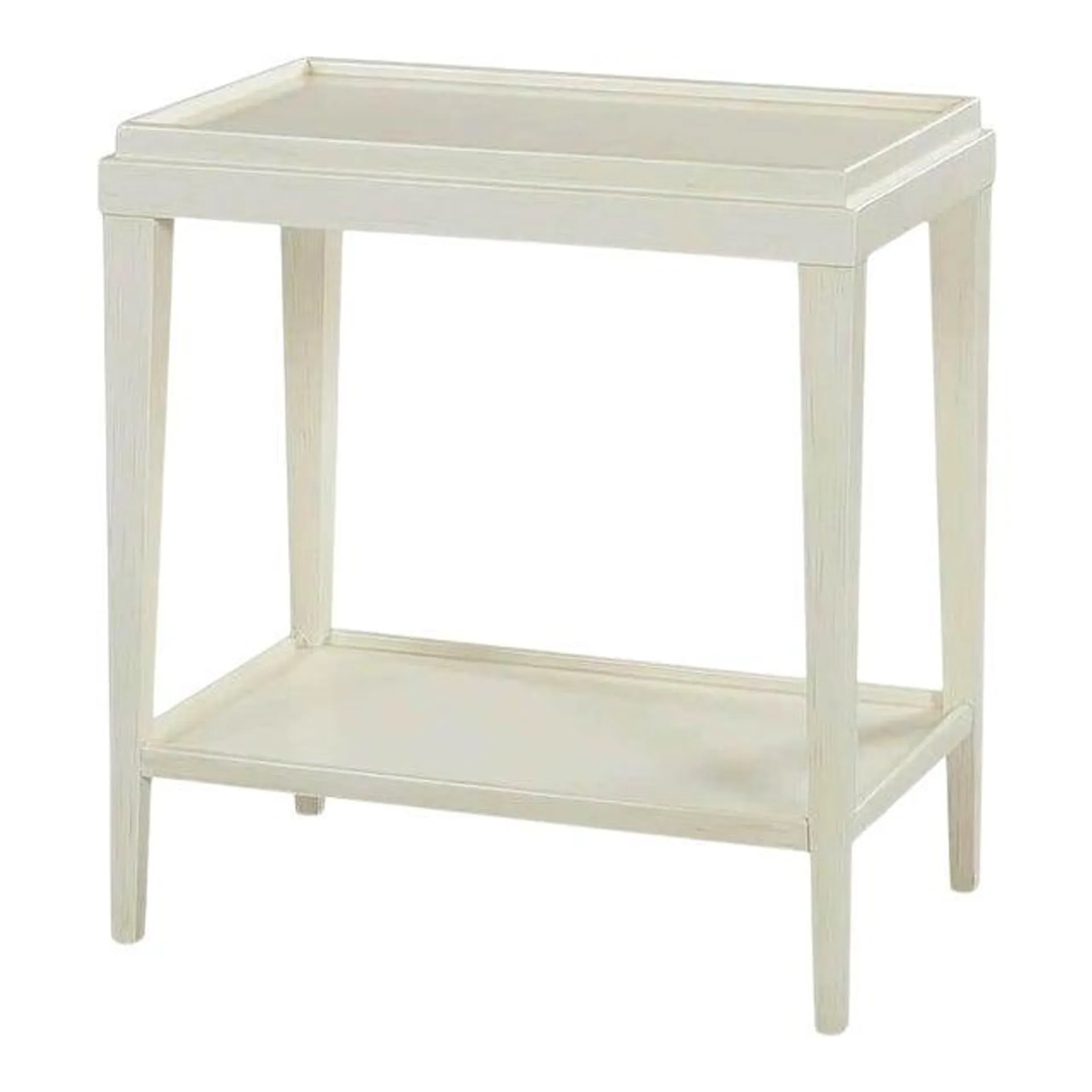 Classic Drift White Two-Tier Side Table
