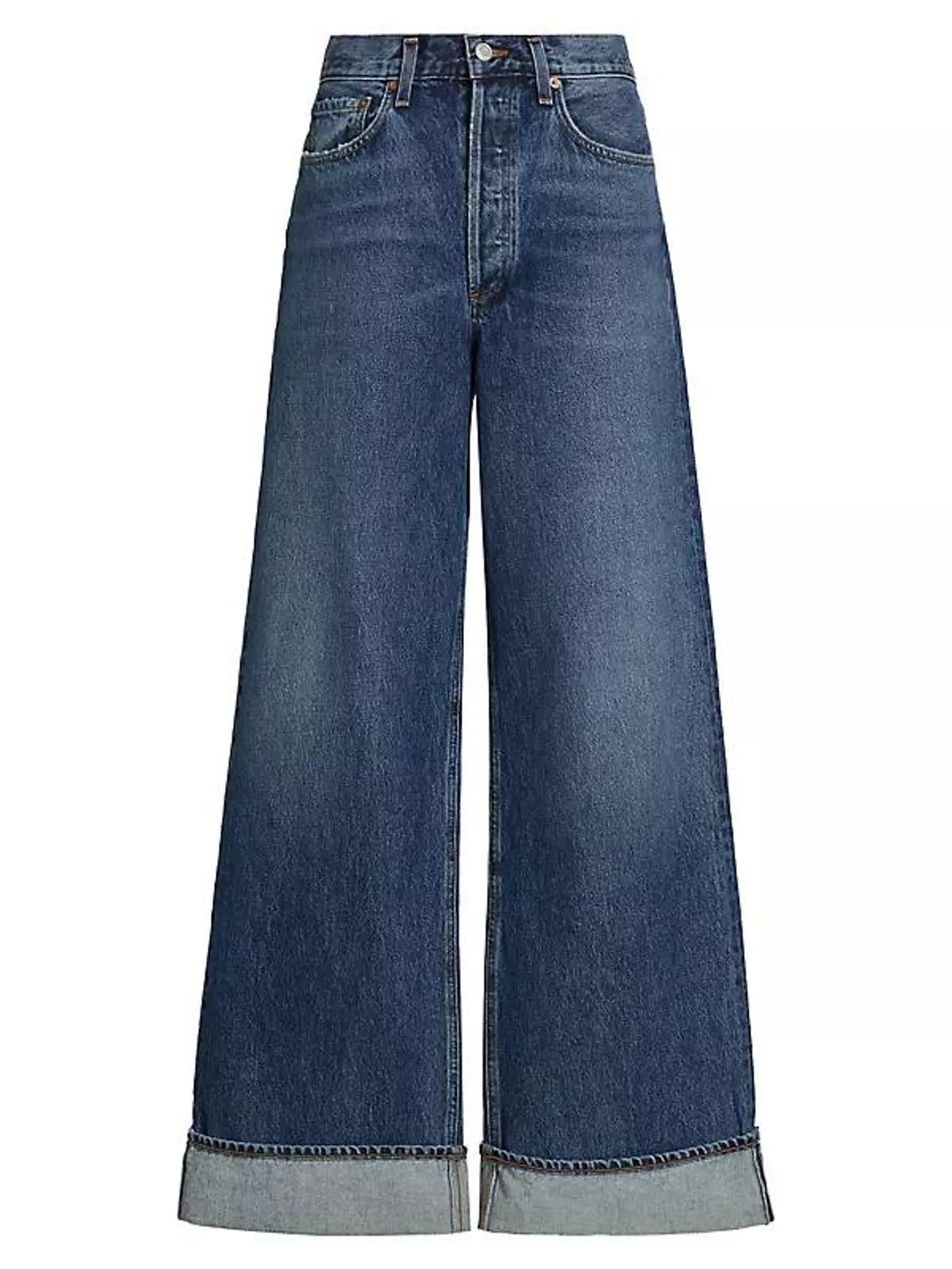 Dame Wide-Leg Cuffed Jeans