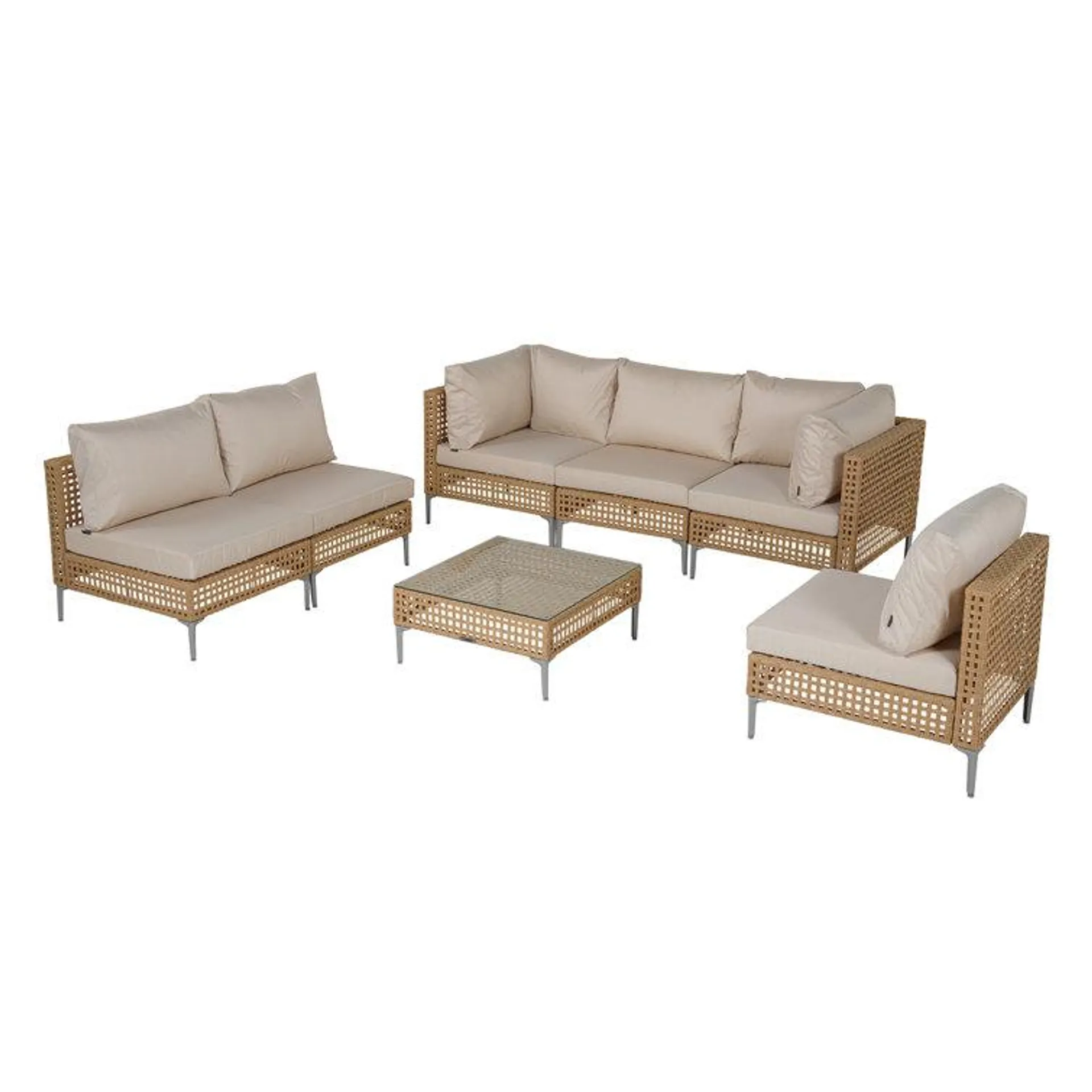 Frans 7 Piece Sectional Seating Group with Cushions