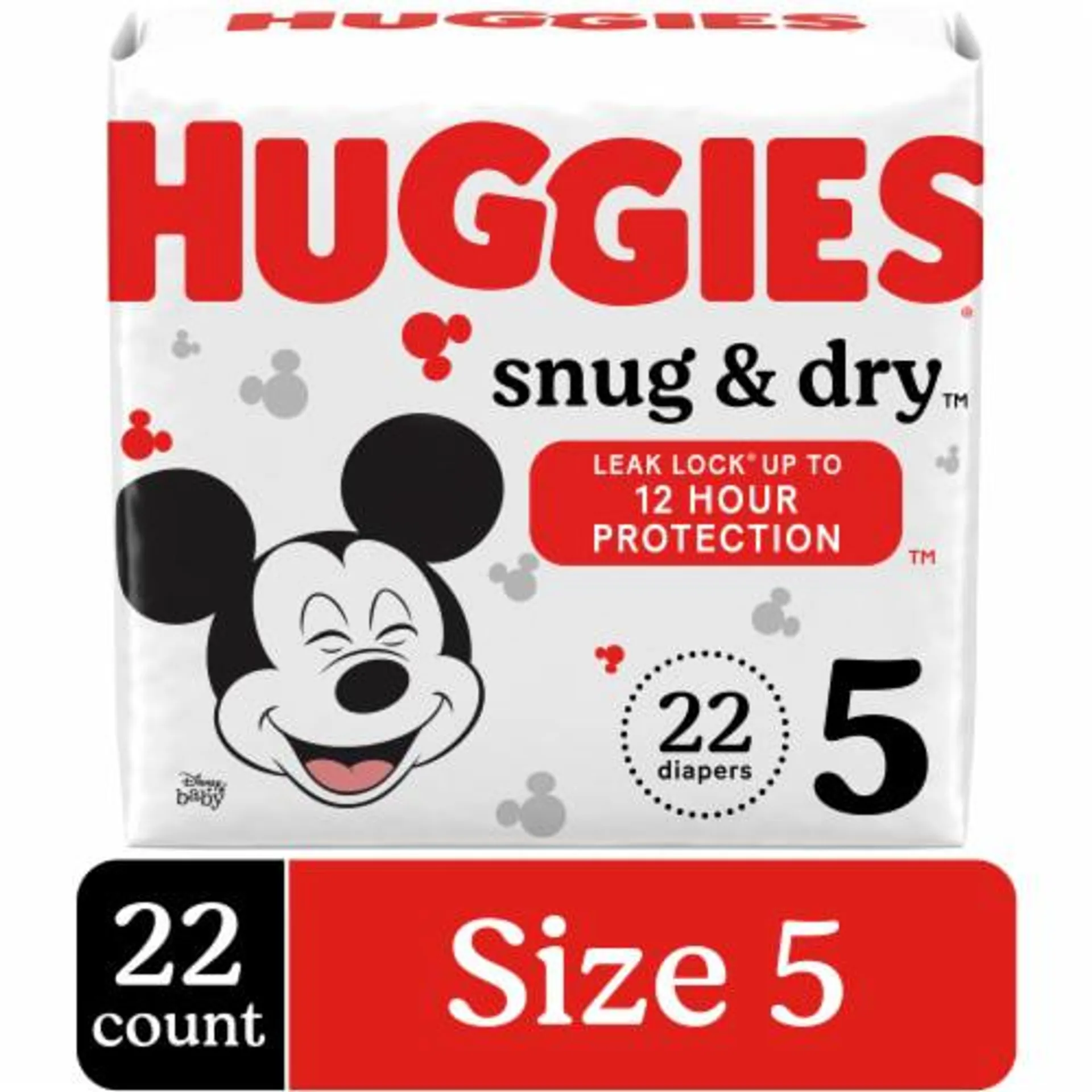 Huggies Snug & Dry Baby Diapers Size 5 (27+ lbs)