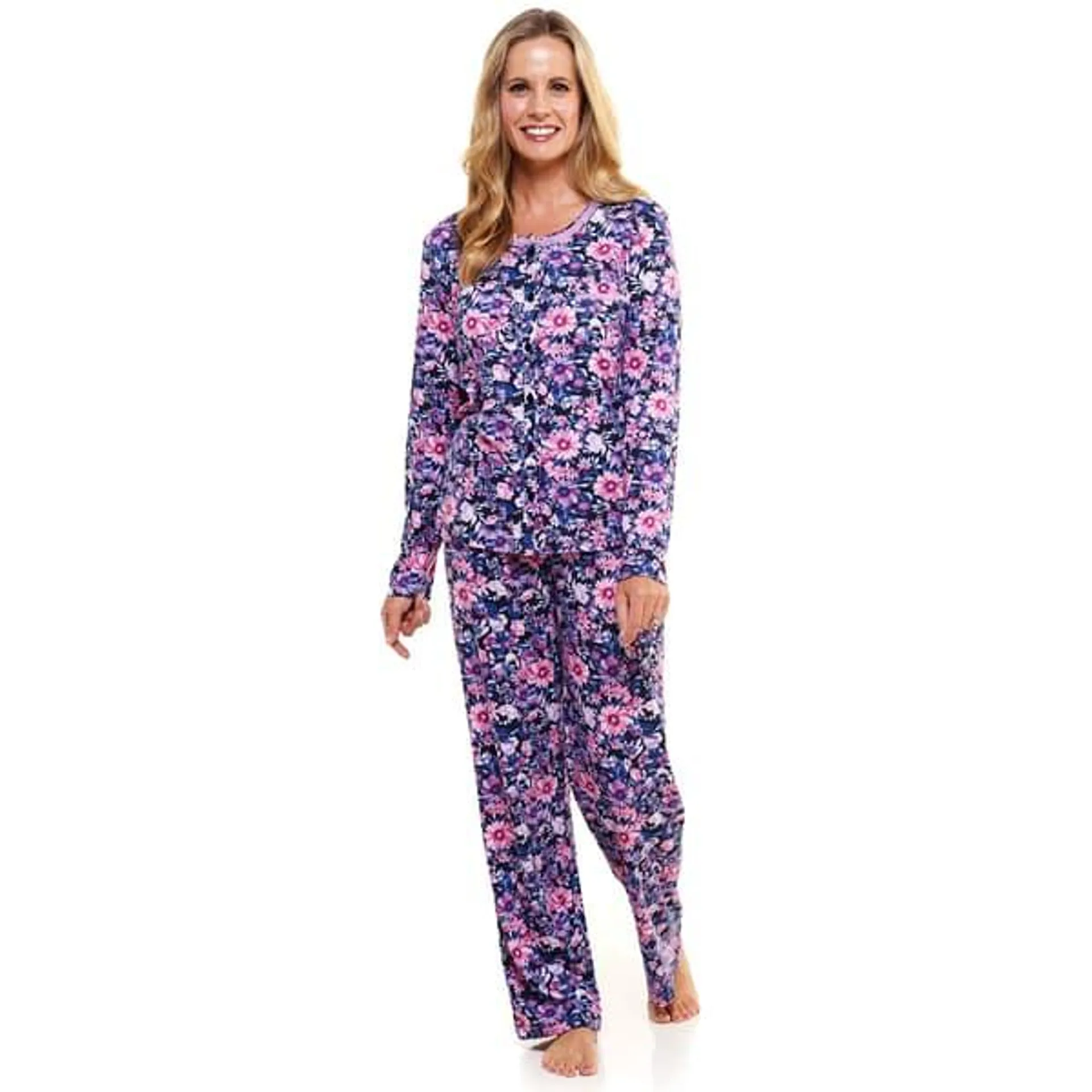 Womens Karen Neuburger Long Sleeve Floral Pajama Set