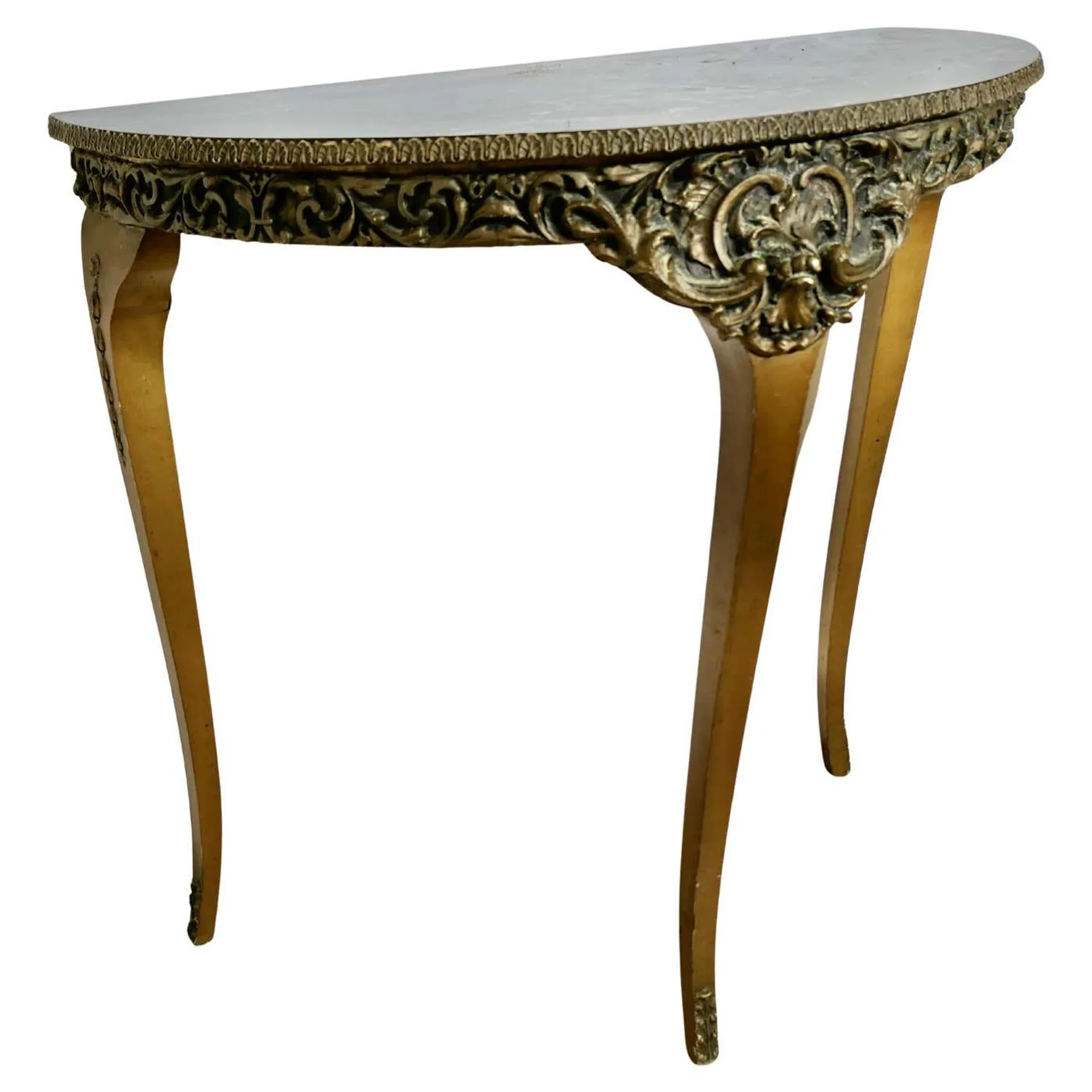 Simulated Marble and Gilt Free Standing Console Table