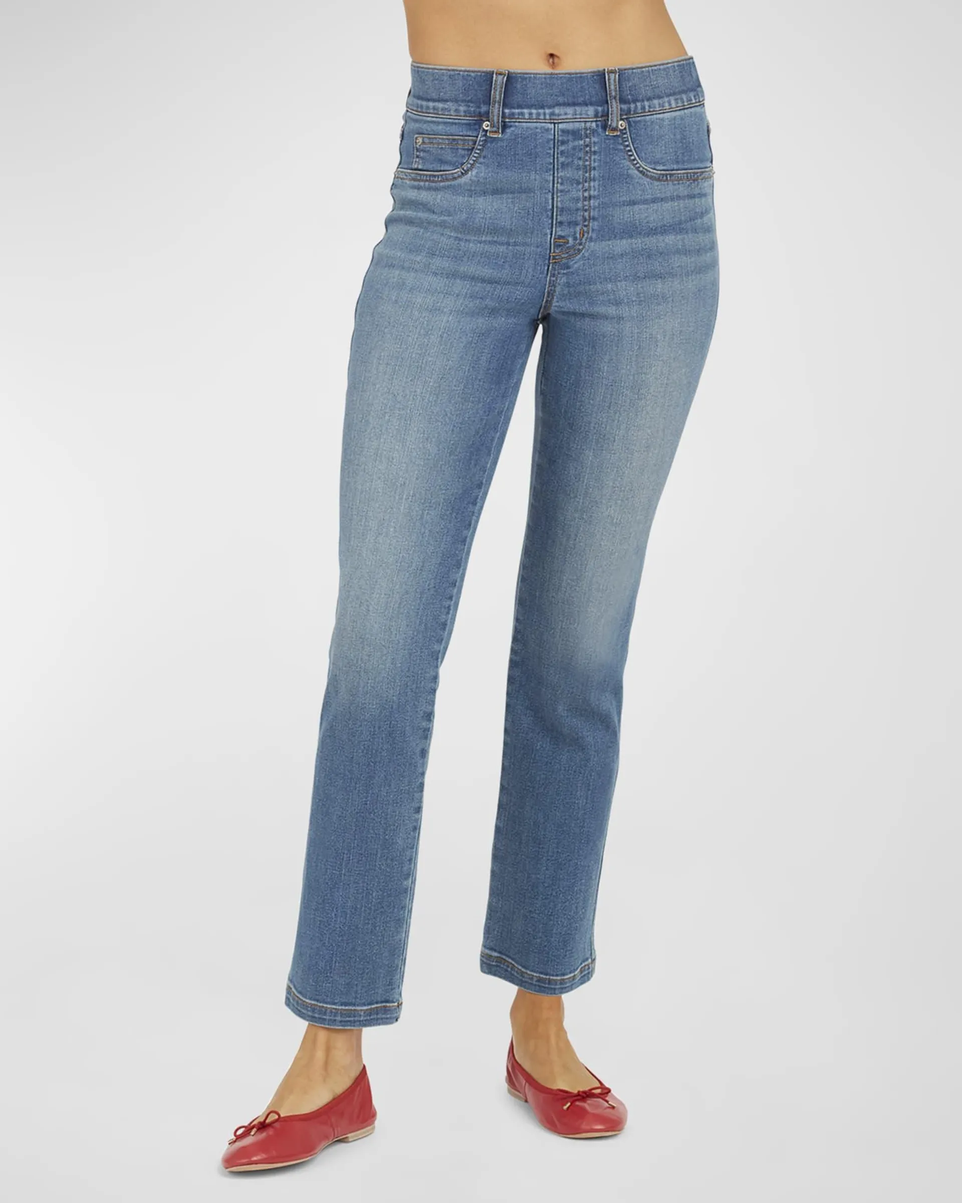 High-Rise Straight-Leg Denim Jeans