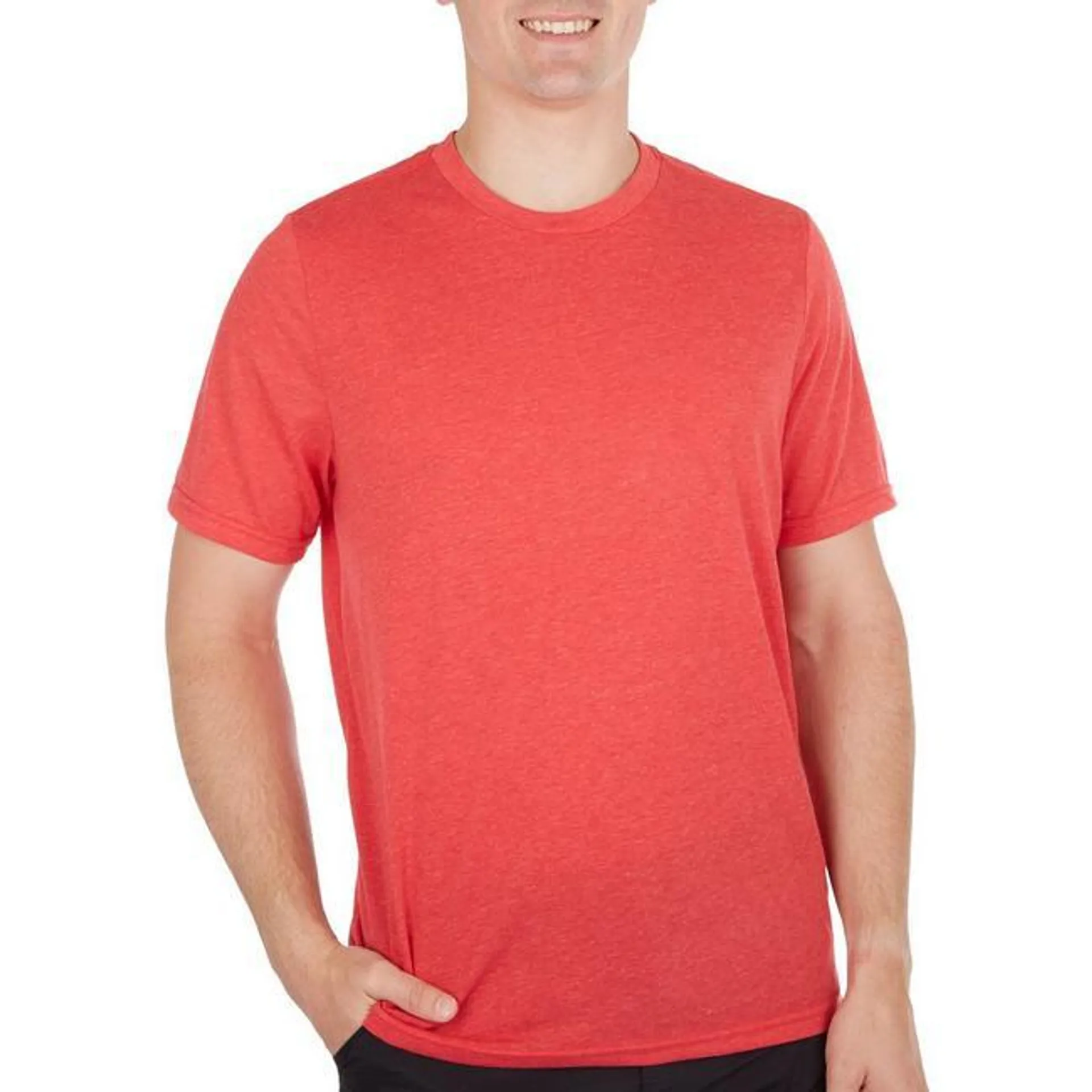 Mens Heathered Quick Dry Short Sleeve T-Shirt