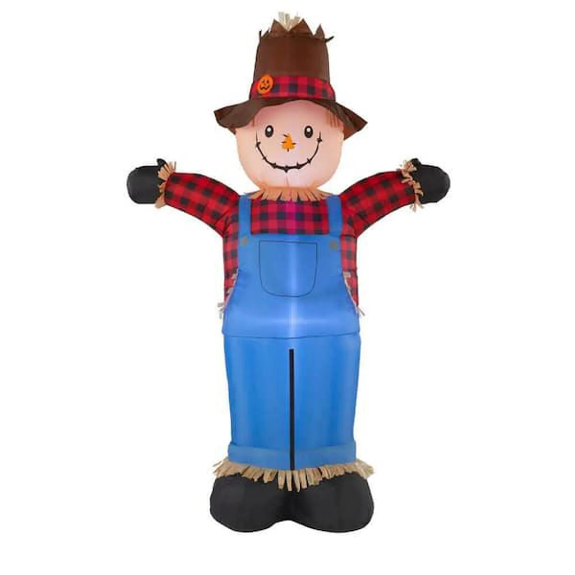 6 ft. LED Plaid Dressed Happy Scarecrow Inflatable