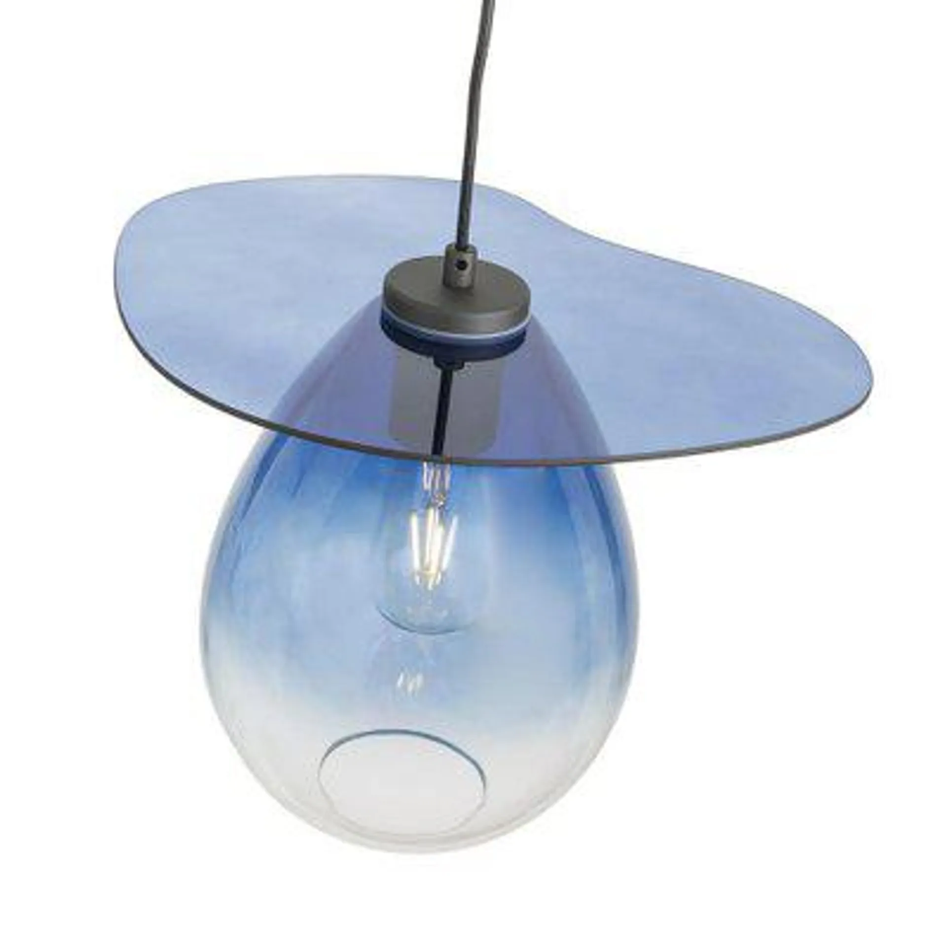 Blue Glass Ceiling Lamp by Thai Natura