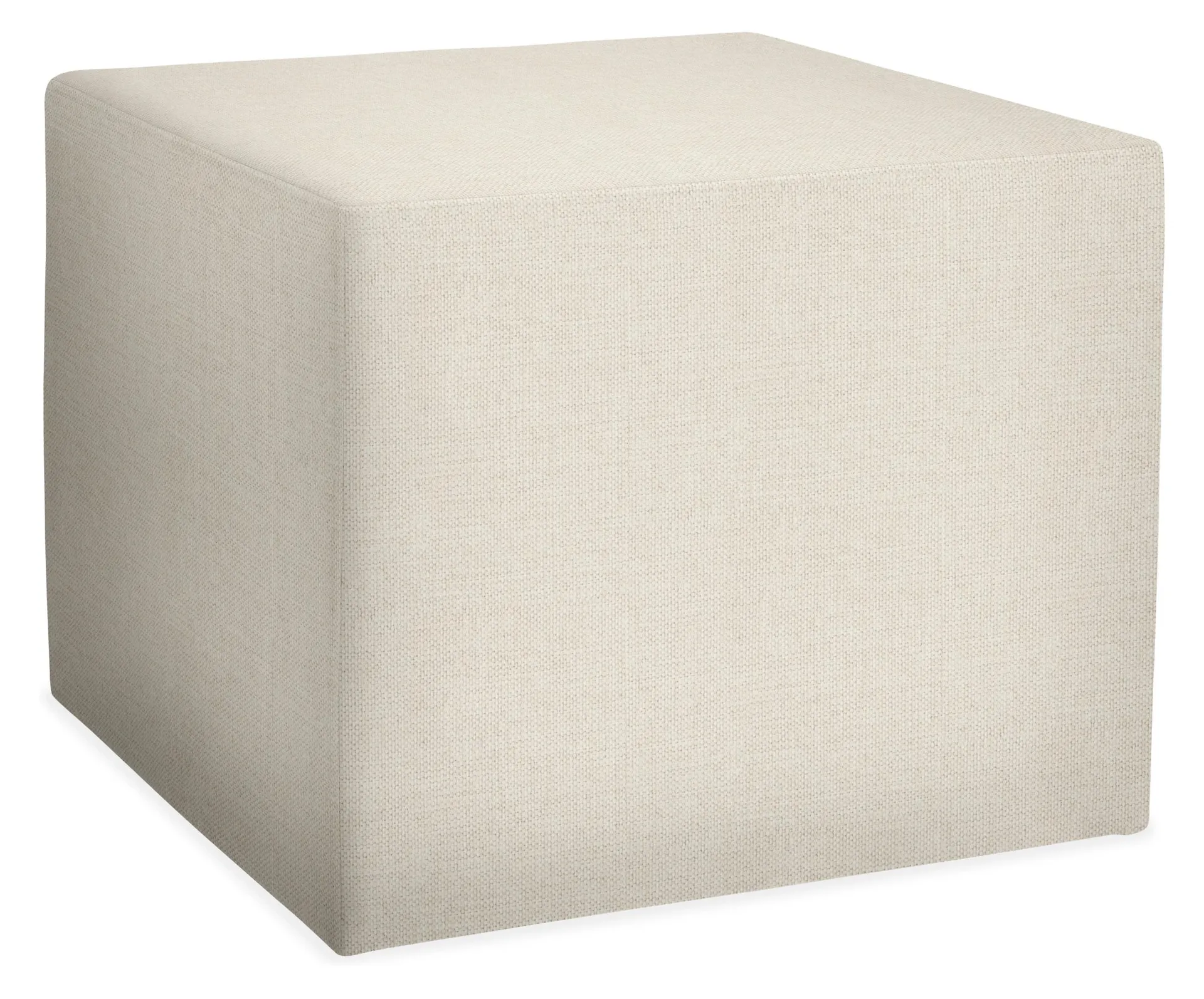 Aero 20w 20d 16h Square Ottoman in Sumner Ivory