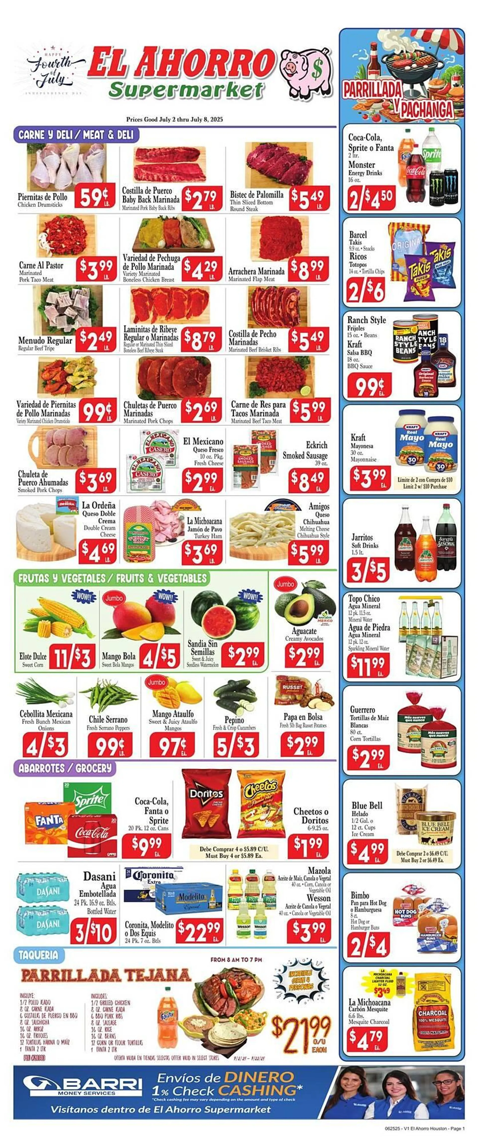 Weekly ad El Ahorro Weekly Ad from July 2 to July 8 2025 - Page 1