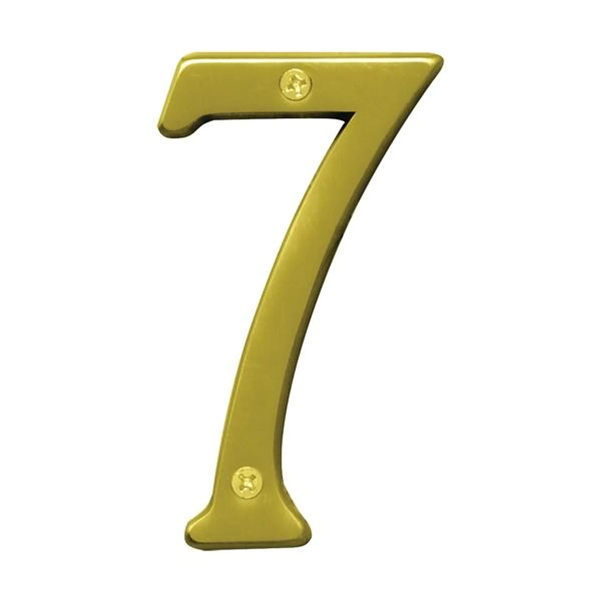 Prestige Series BR-43BB/7 House Number, Character: 7, 4 in H Character, Brass Character, Solid Brass