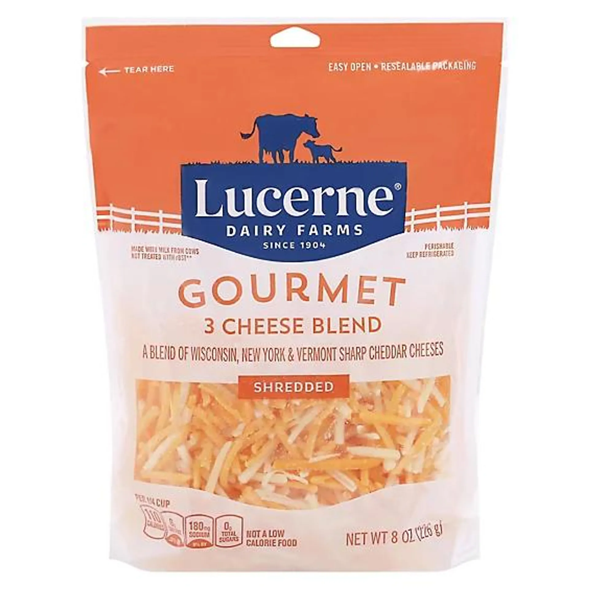 Lucerne Cheese Shredded Cheddar Sharp WI-NY-VT Blend - 8 Oz