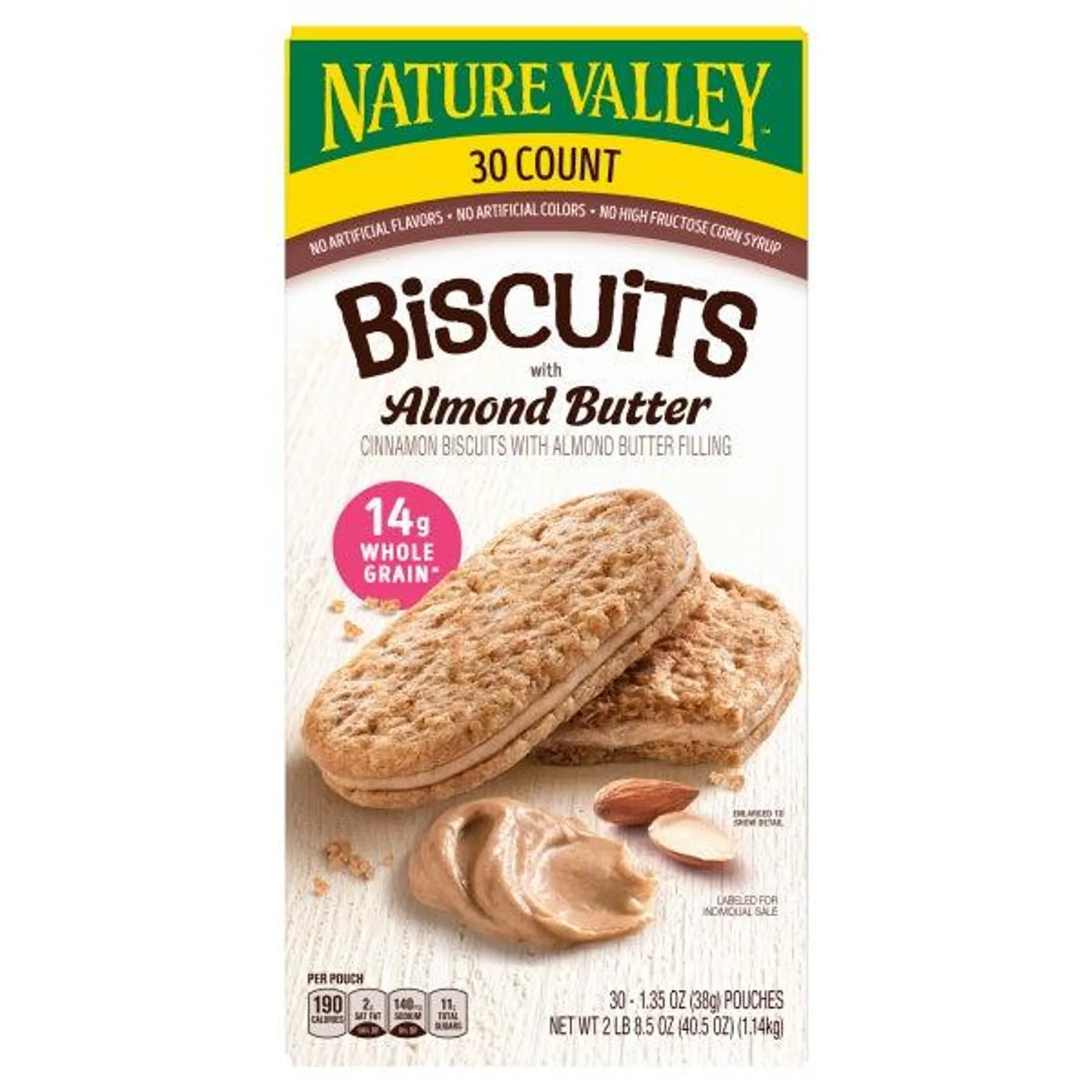 Nature Valley Biscuits with Almond Butter, 1.35 oz, 30-count