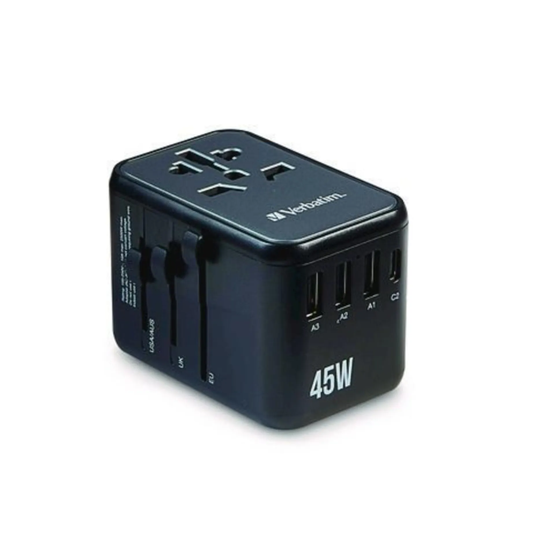 Verbatim UTA-08 Universal Travel Adapter, (3) USB-A/(3) USB-C