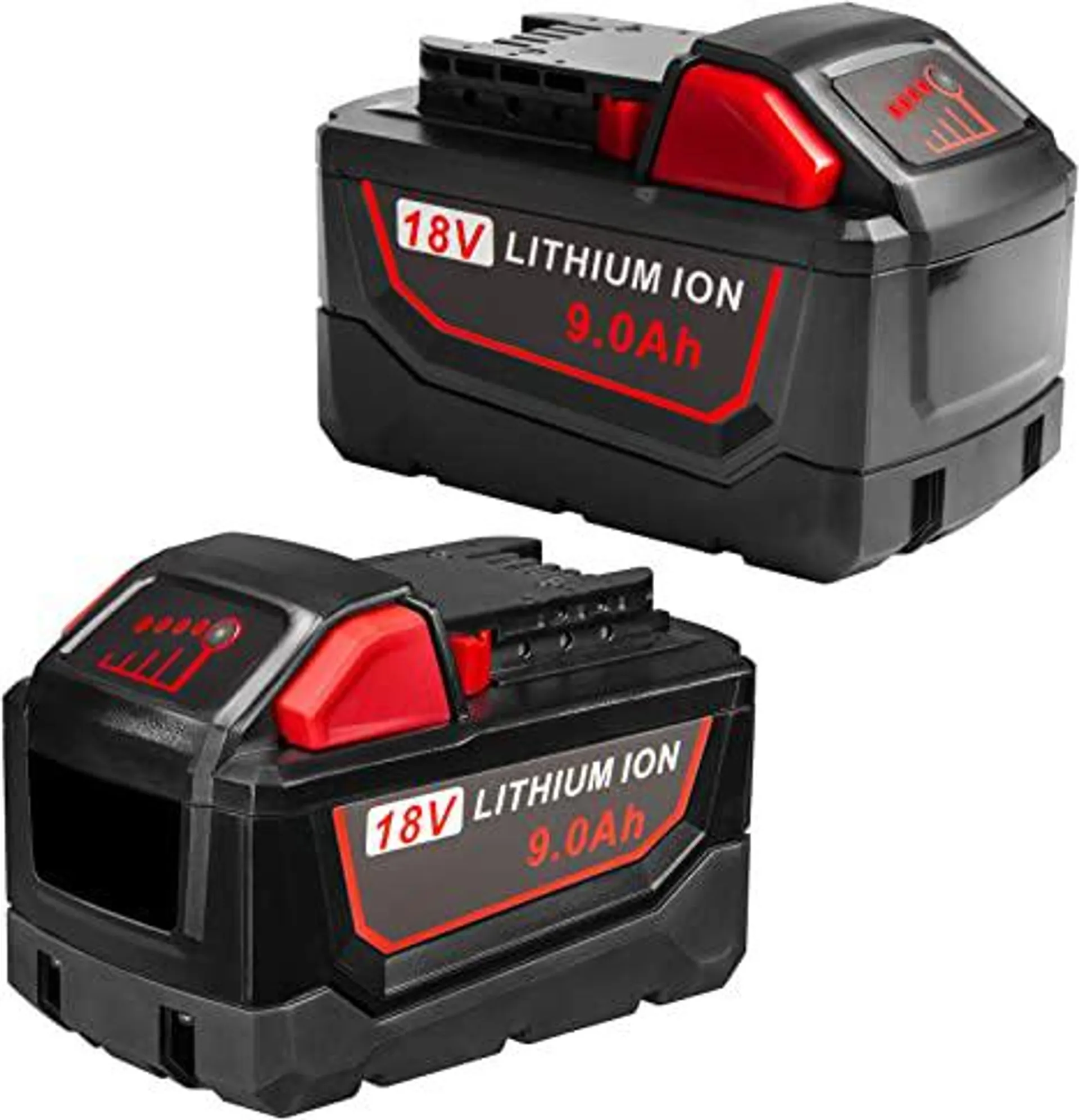 [2Pack] 9000mAh New Upgraded M18 Replacement Battery Compatible with Milwaukee M-18/M-18B/48-11-1812/48-11-1862/48-11-1852/48-11-1828/48-11-1815/48-11-10/48-11-1820/48-11-1840/48-11-1850/48-11-1860