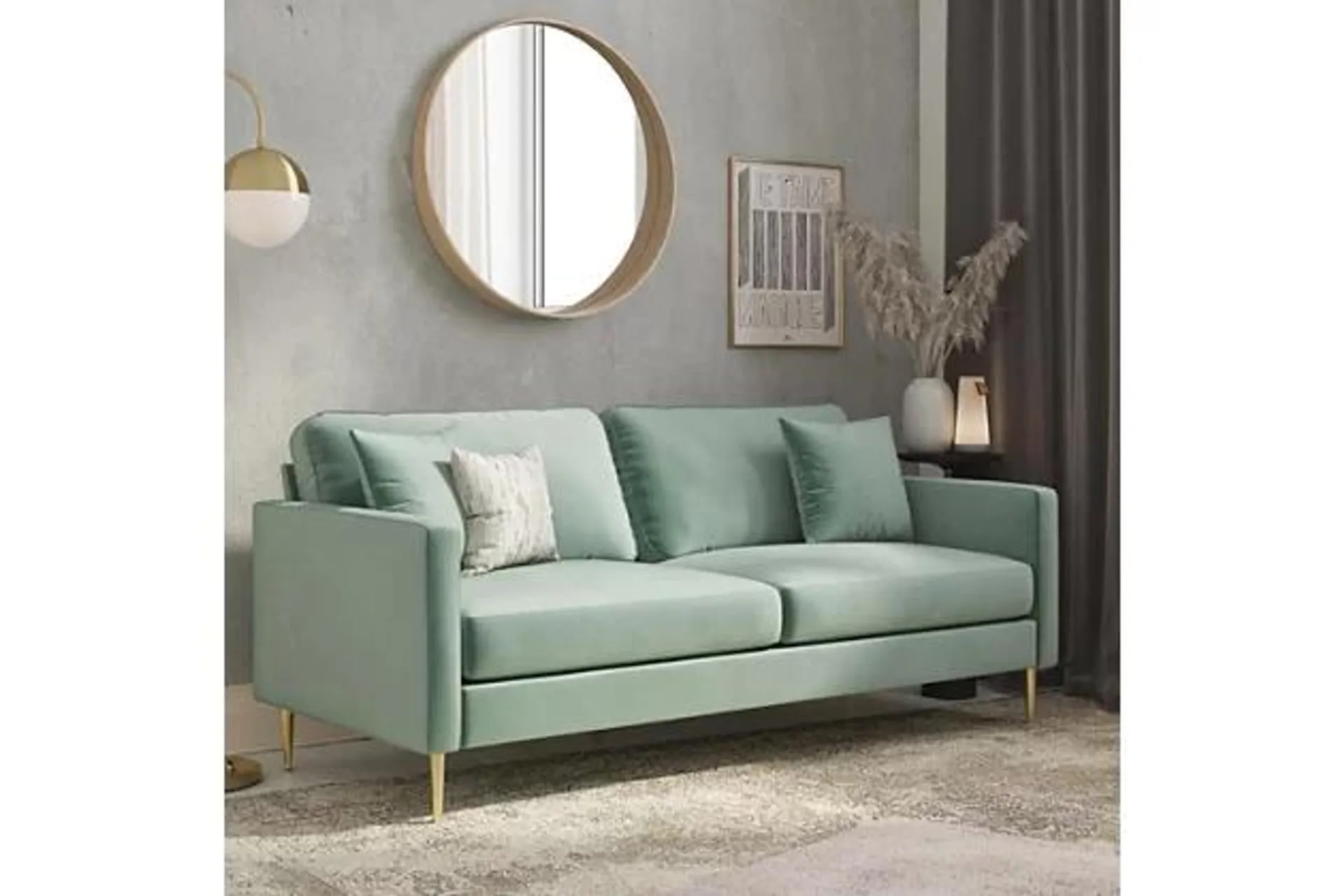CosmoLiving by Cosmopolitan Highland Sofa Couch with Pillows