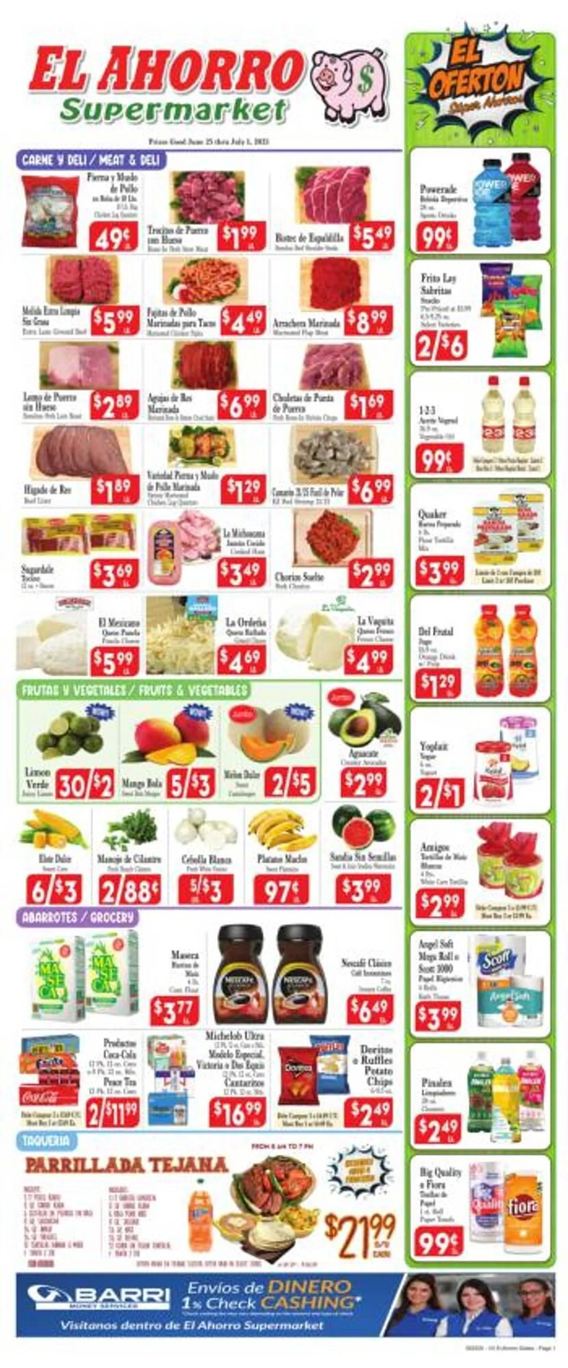 Weekly ad El Ahorro Weekly Ad from June 25 to July 1 2025 - Page 1