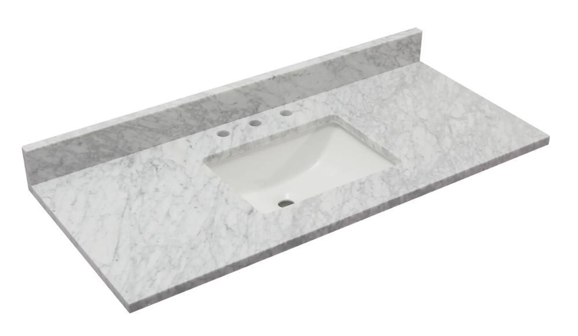 Tuscany® 49"W x 22"D Carrara Marble Vanity Top with Wave Rectangular Undermount Bowl